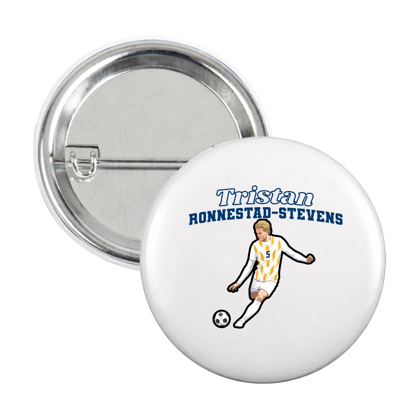Game Day Button — Name Arch in White