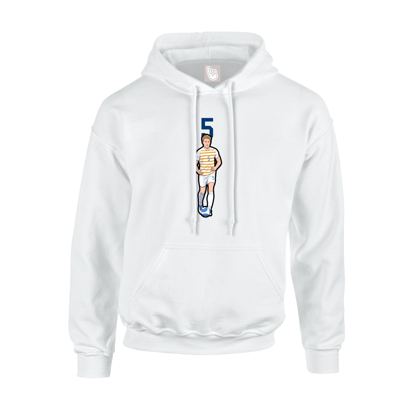 Youth Hoodie — Number Top in White