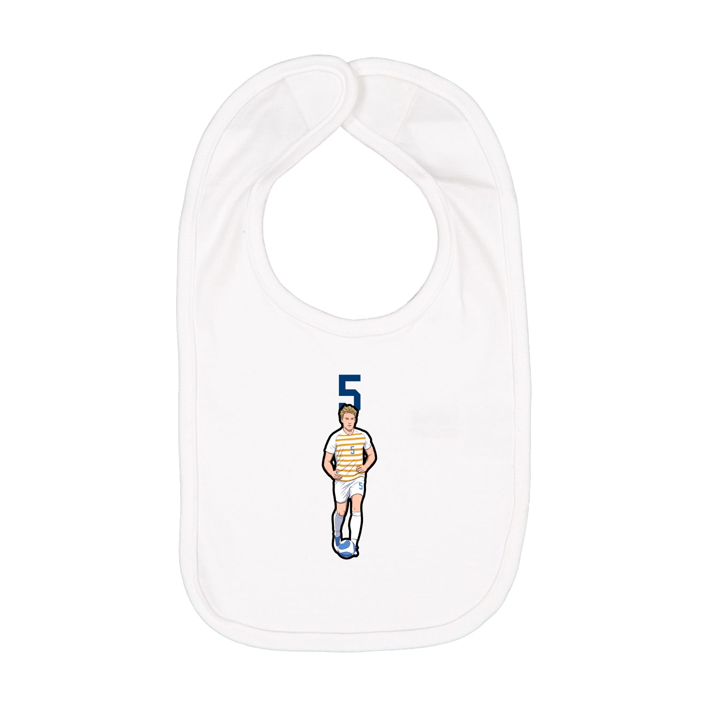 Infant Bib — Number Top in White