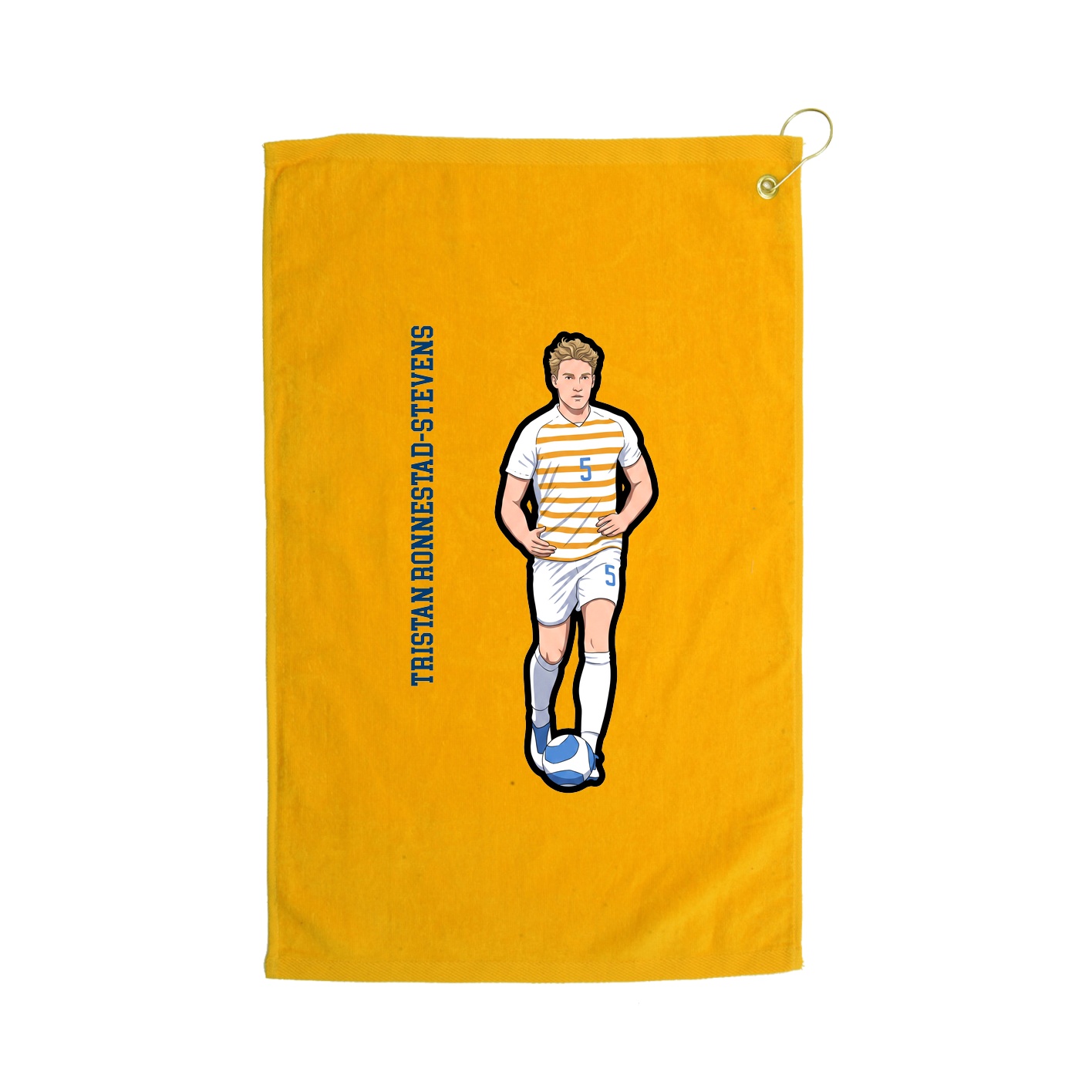 Golf Towel — Name Vertical in Gold