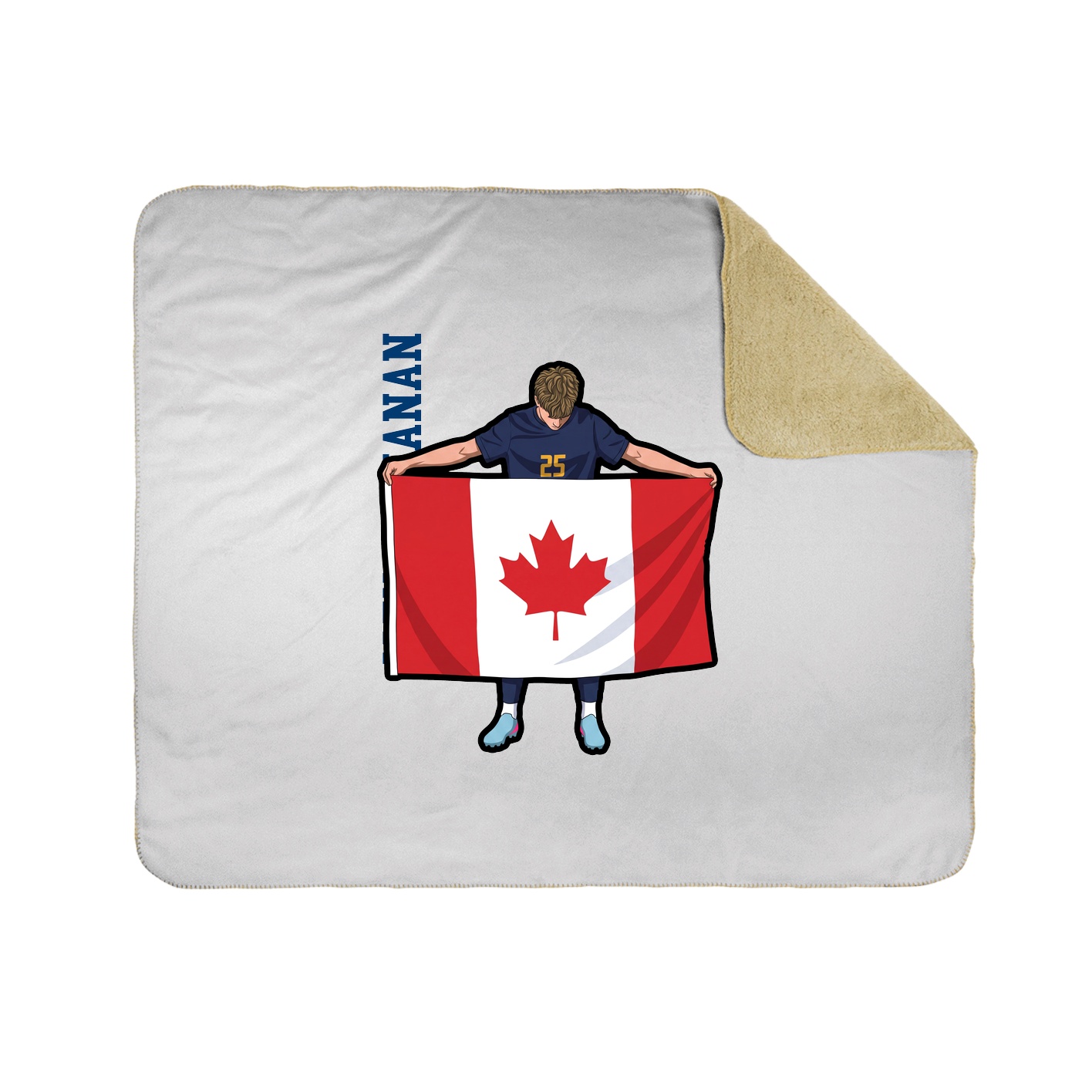 Throw Blanket — Name Vertical in White