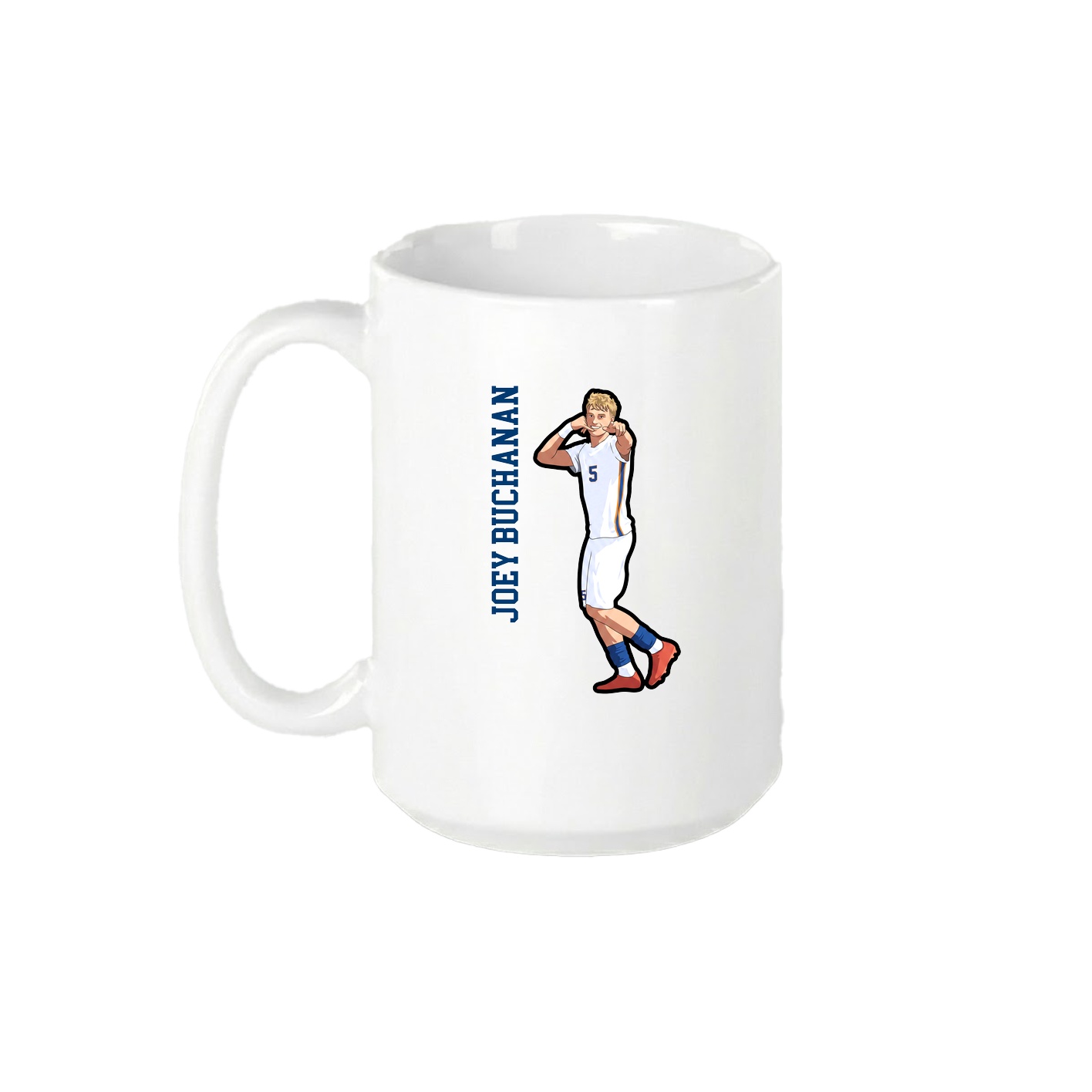 15oz Coffee Mug — Name Vertical in White