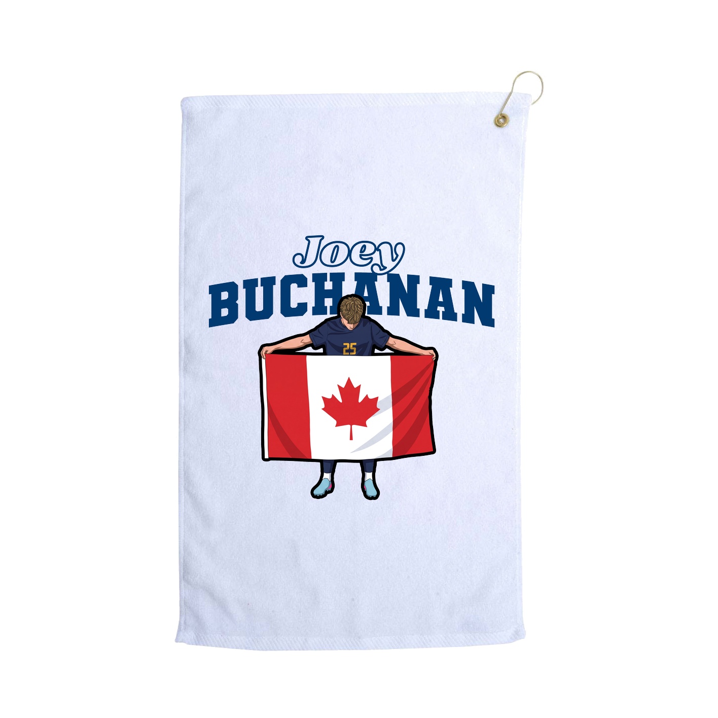 Golf Towel — Name Arch in White