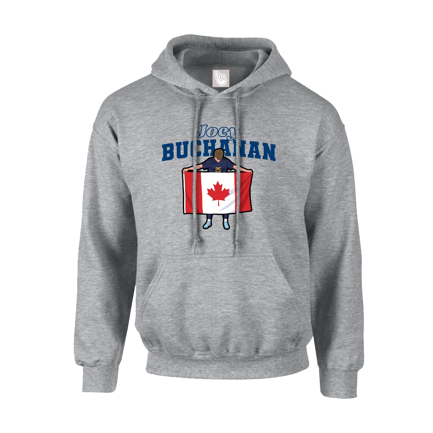 Youth Hoodie — Name Arch in Grey