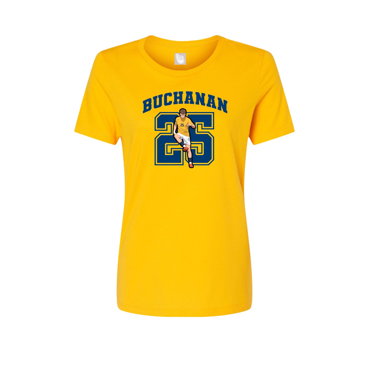 Fitted Women's Tee — Number in Gold