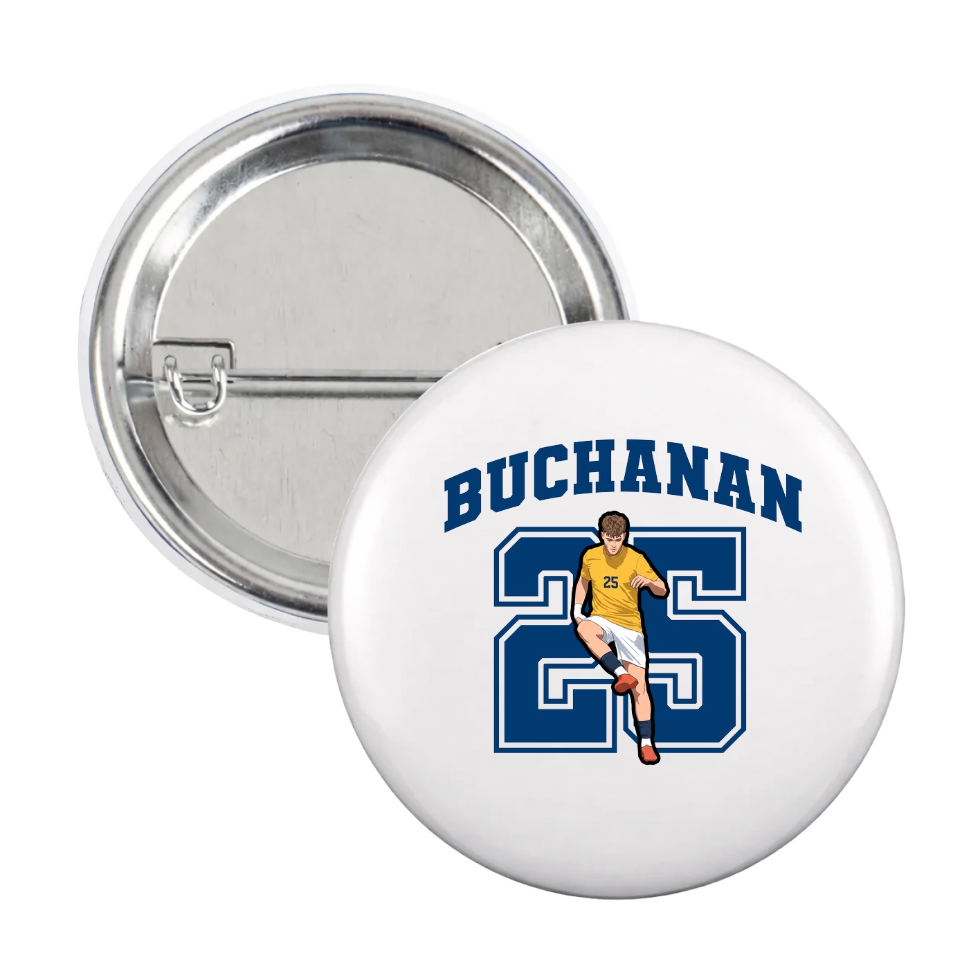 Game Day Button — Number in White