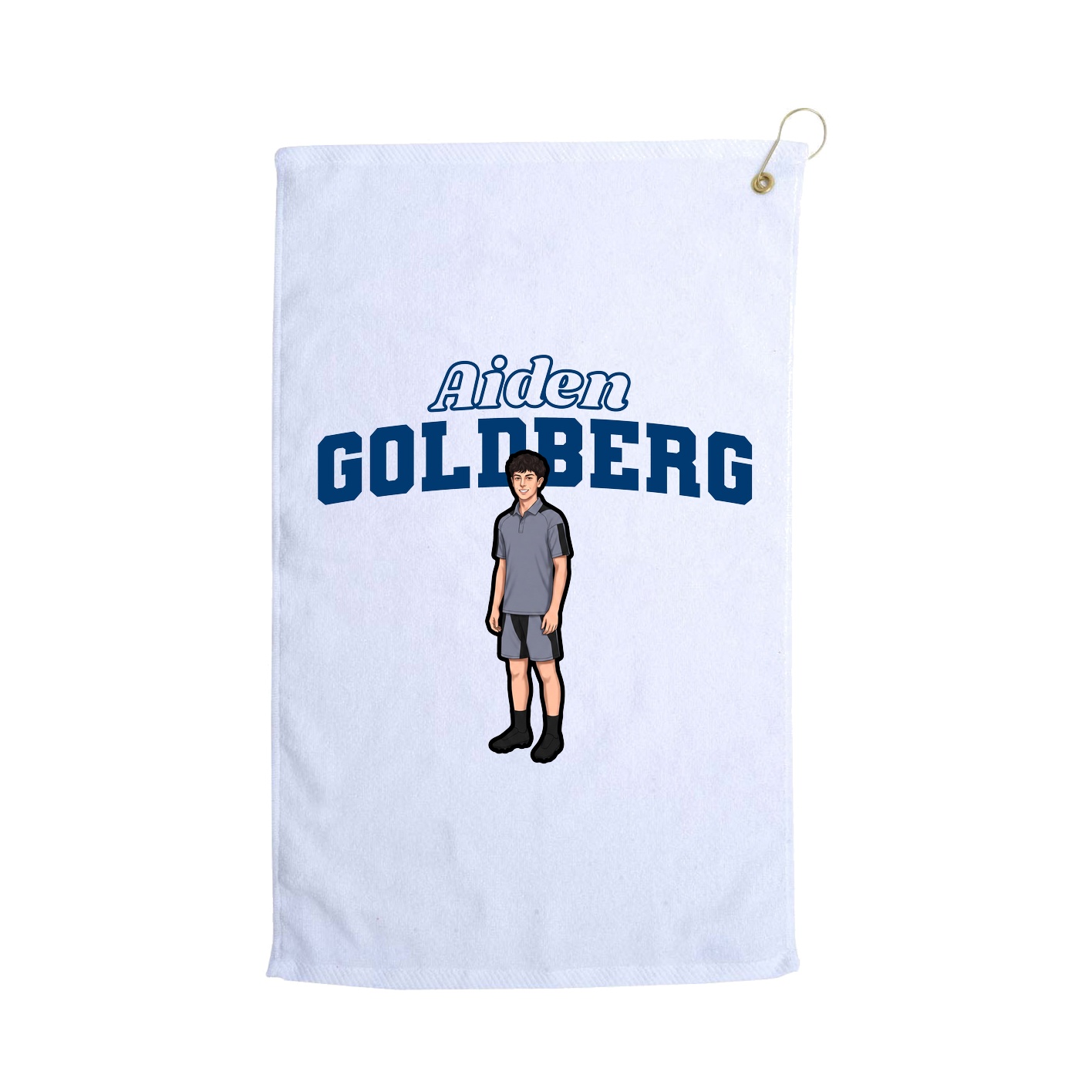 Golf Towel — Name Arch in White
