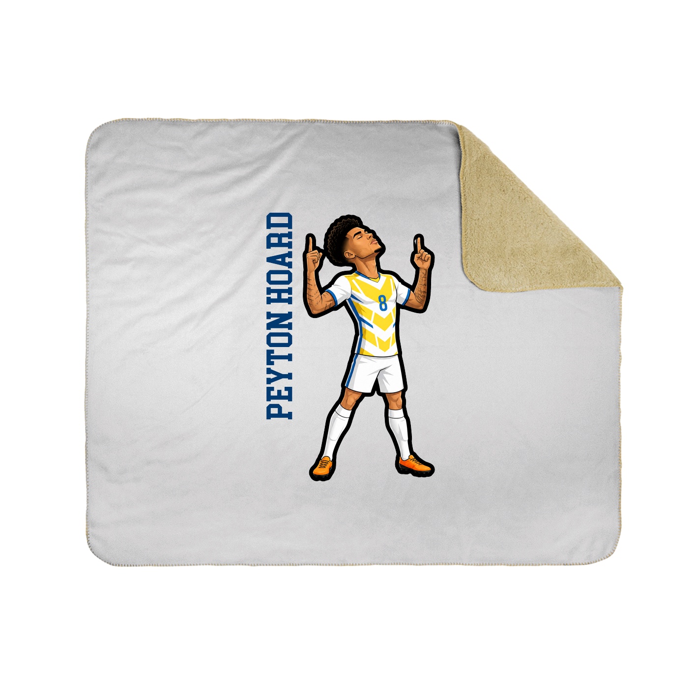 Throw Blanket — Name Vertical in White