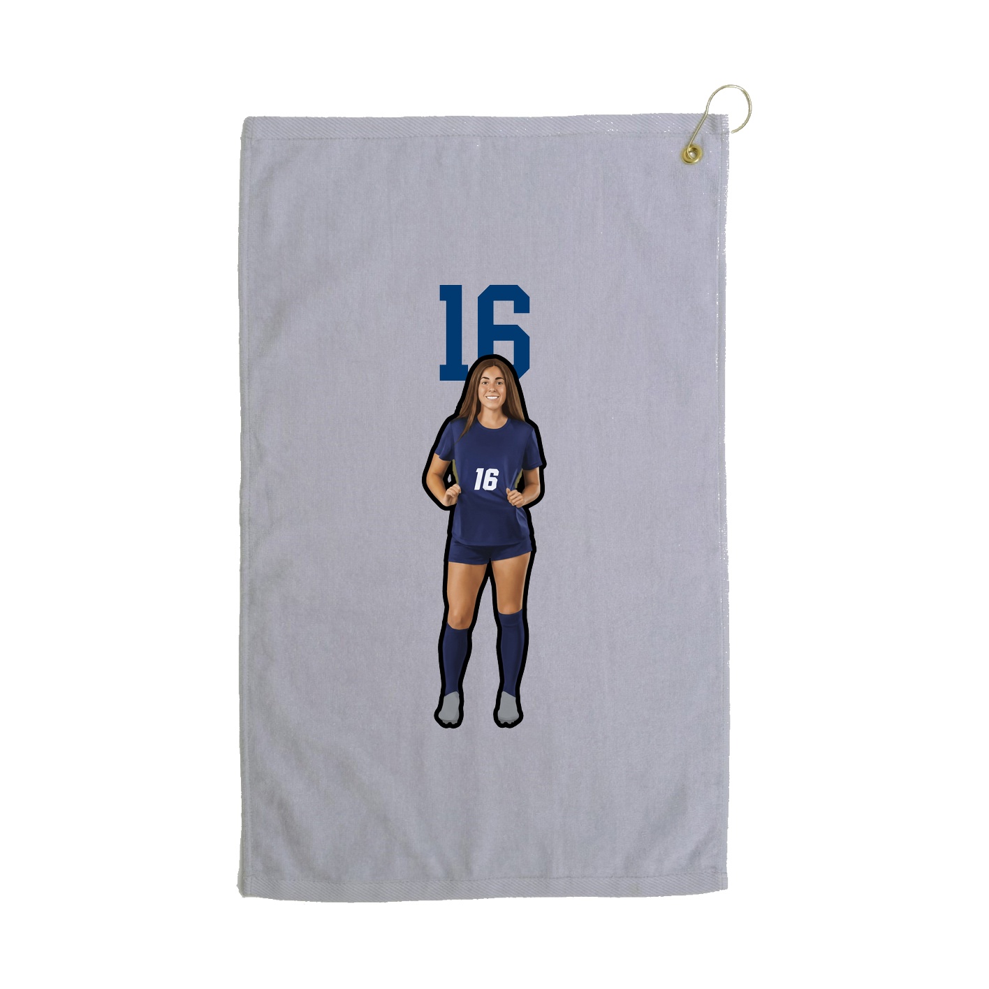 Golf Towel — Number Top in Grey