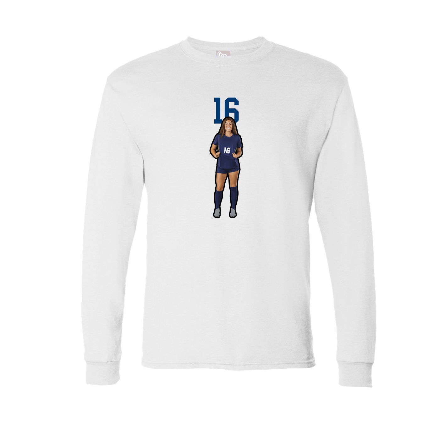 Long Sleeve Tee — Number Top in White