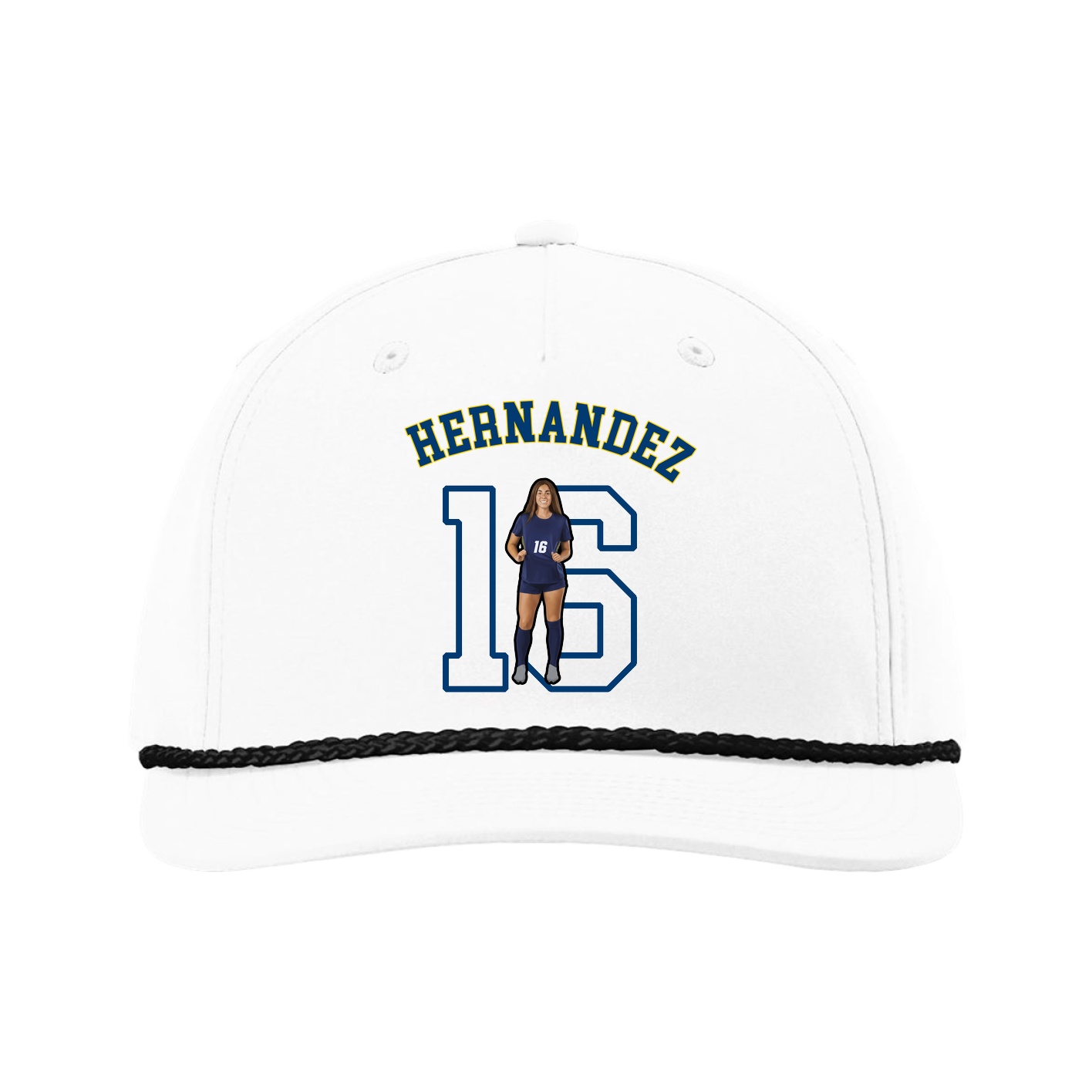 Five-Panel Classic Rope Cap — Shirsey Arch in White
