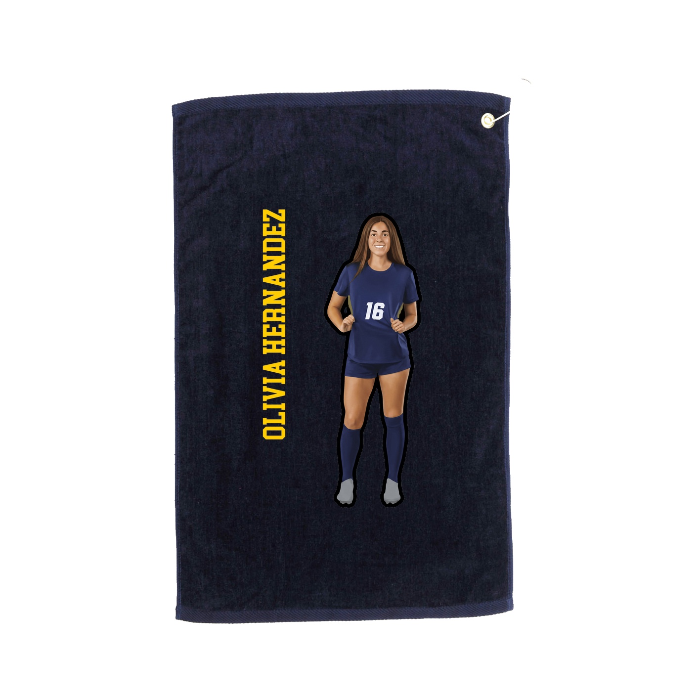 Golf Towel — Name Vertical in Navy