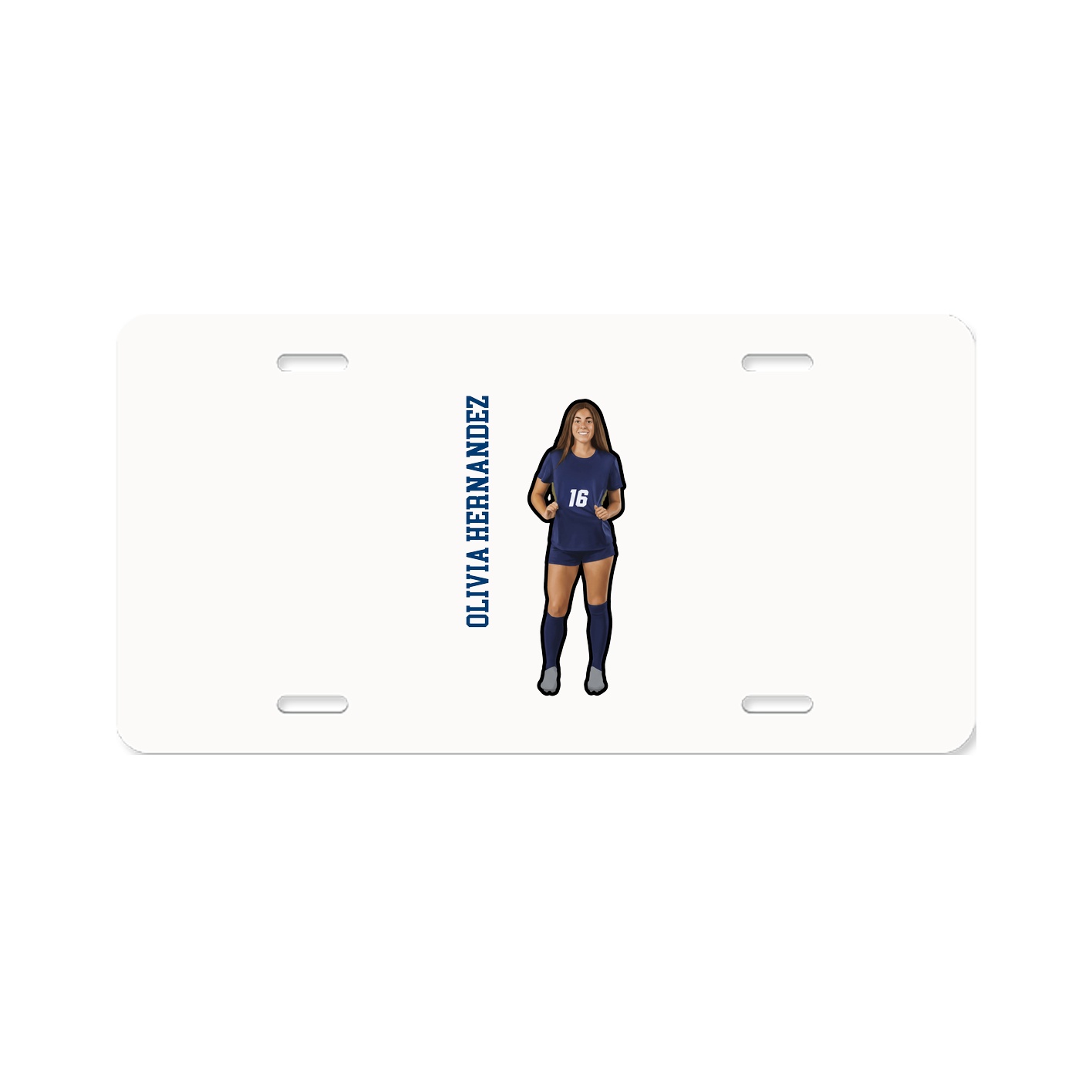 License Plate — Name Vertical in Classic