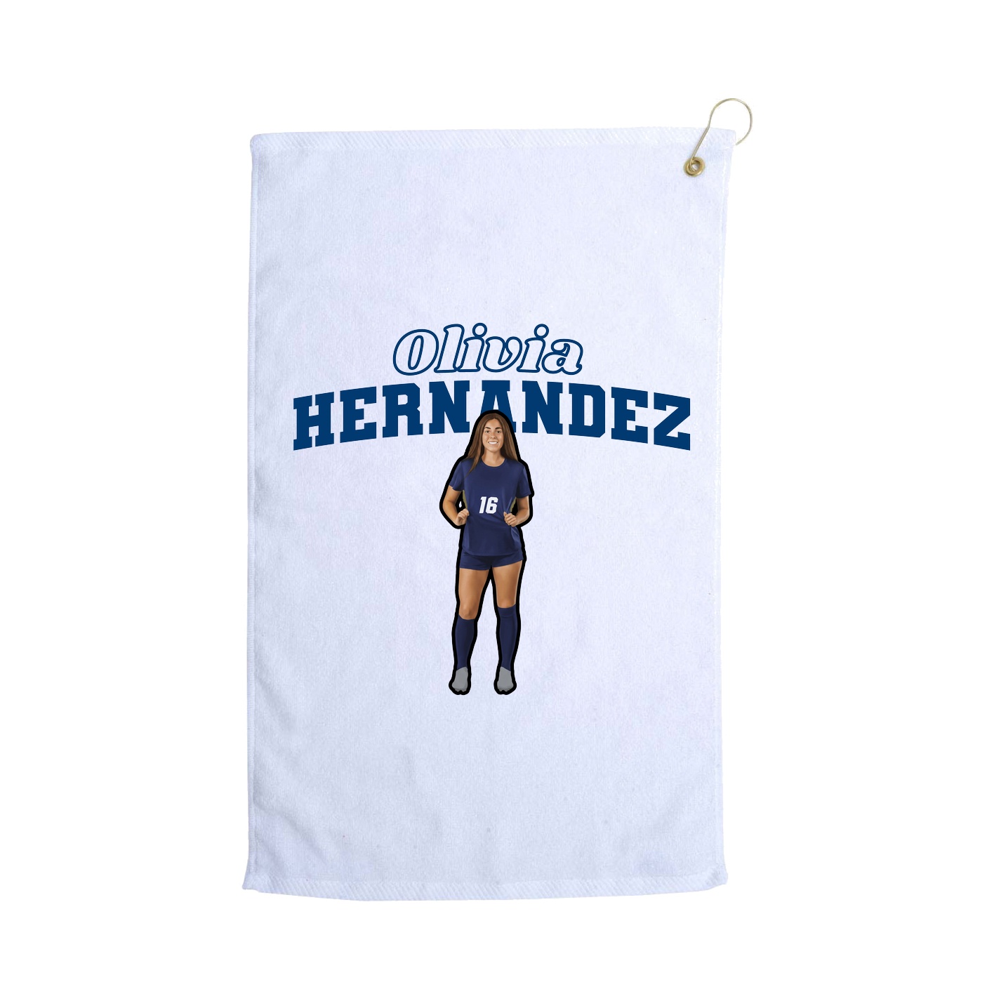 Golf Towel — Name Arch in White