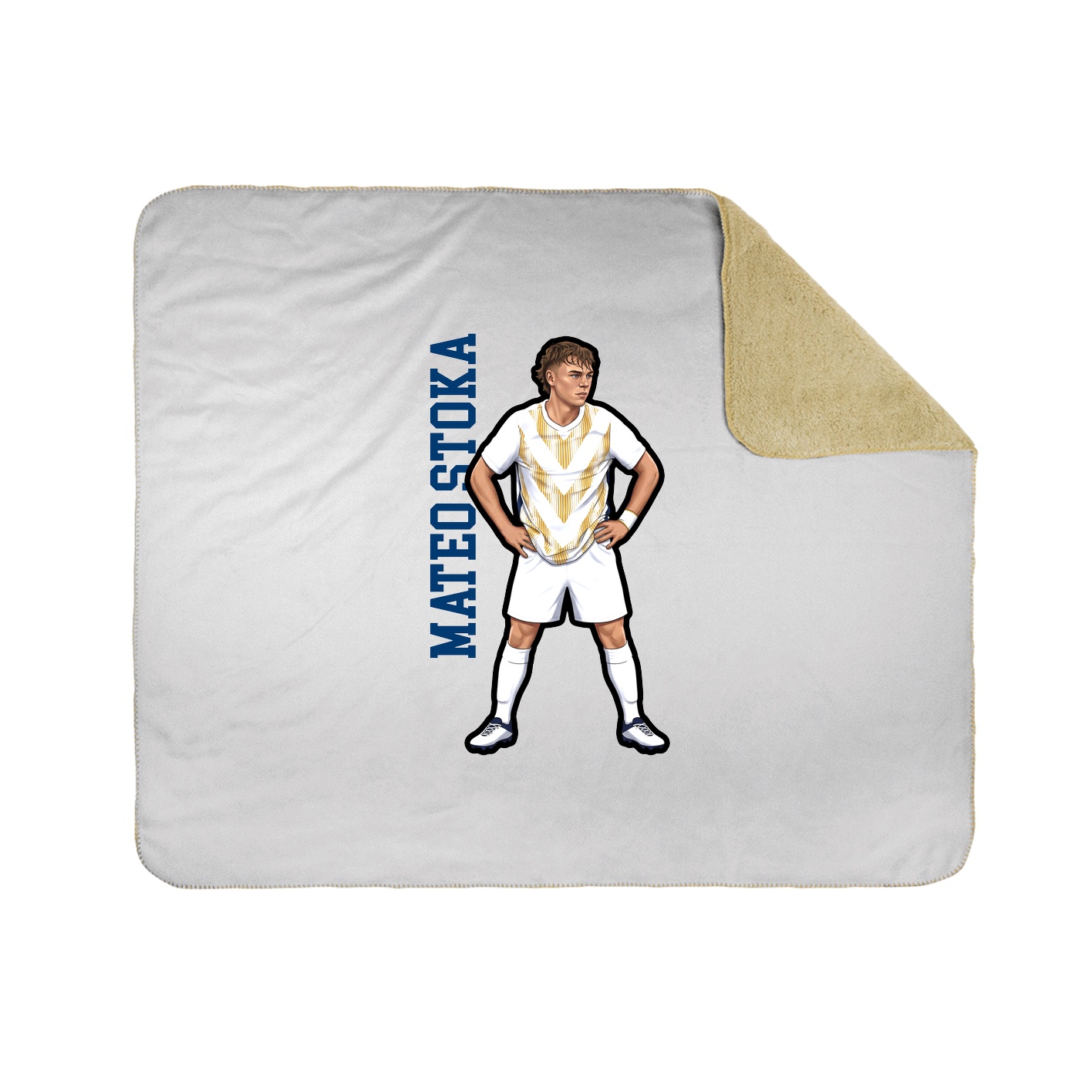 Throw Blanket — Name Vertical in White