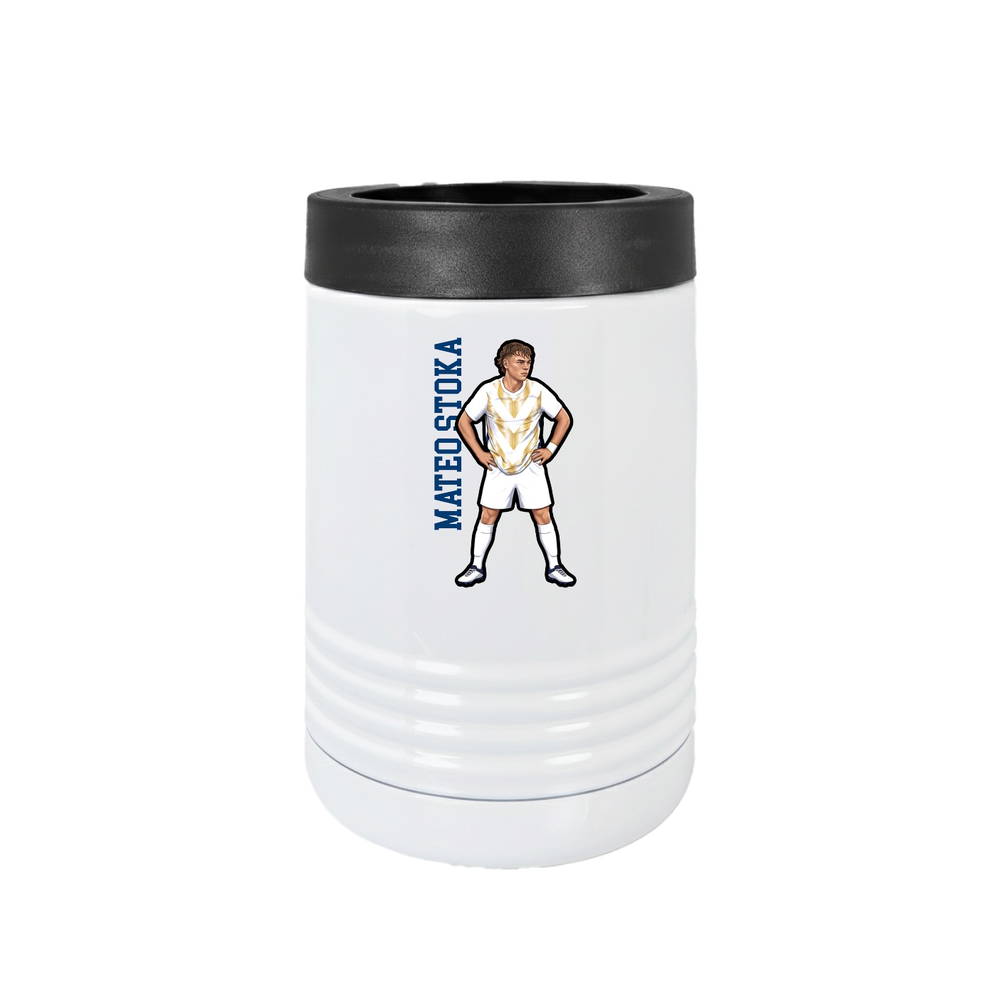 Beverage Holder — Name Vertical in White