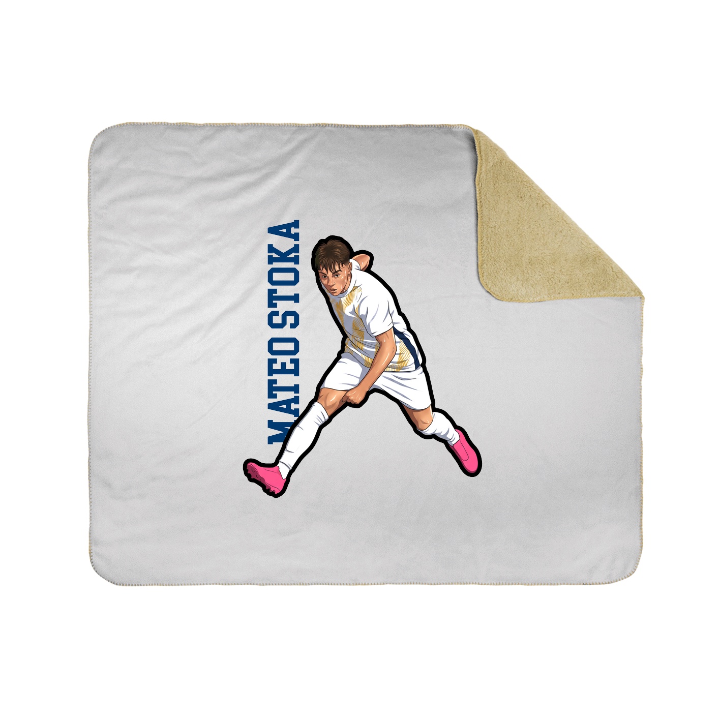 Throw Blanket — Name Vertical in White
