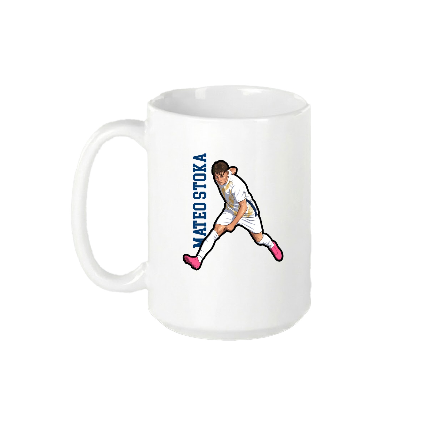 15oz Coffee Mug — Name Vertical in White
