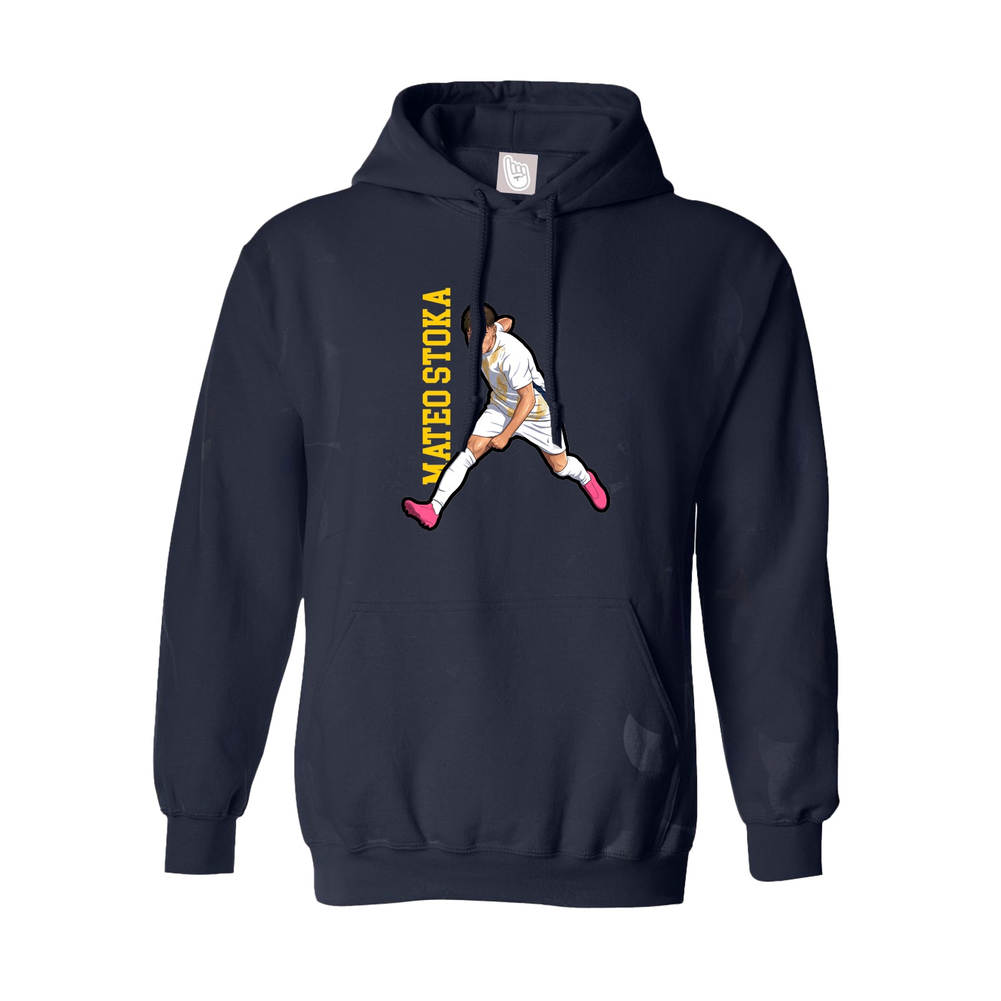 Youth Hoodie — Name Vertical in Navy