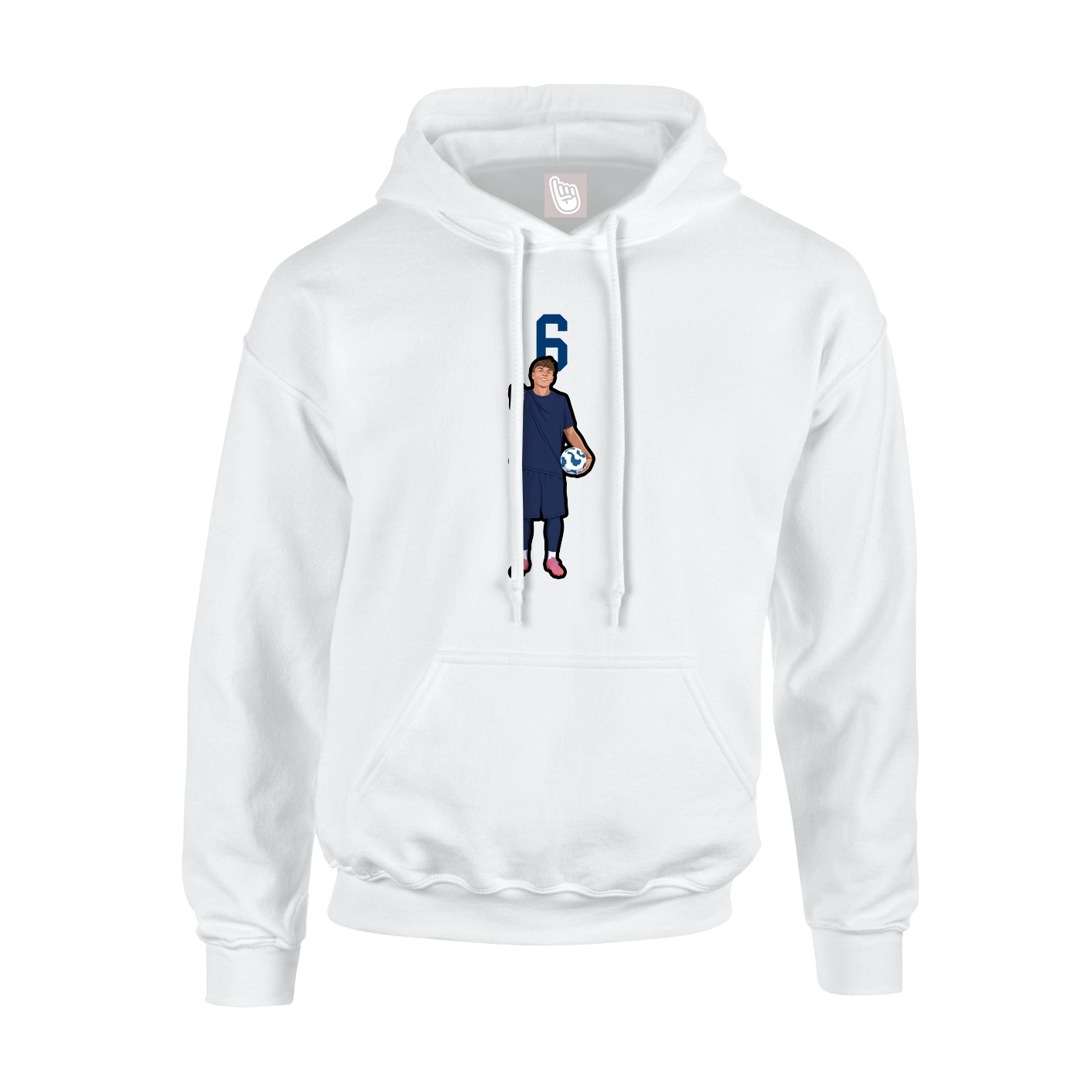 Hoodie — Number Top in White