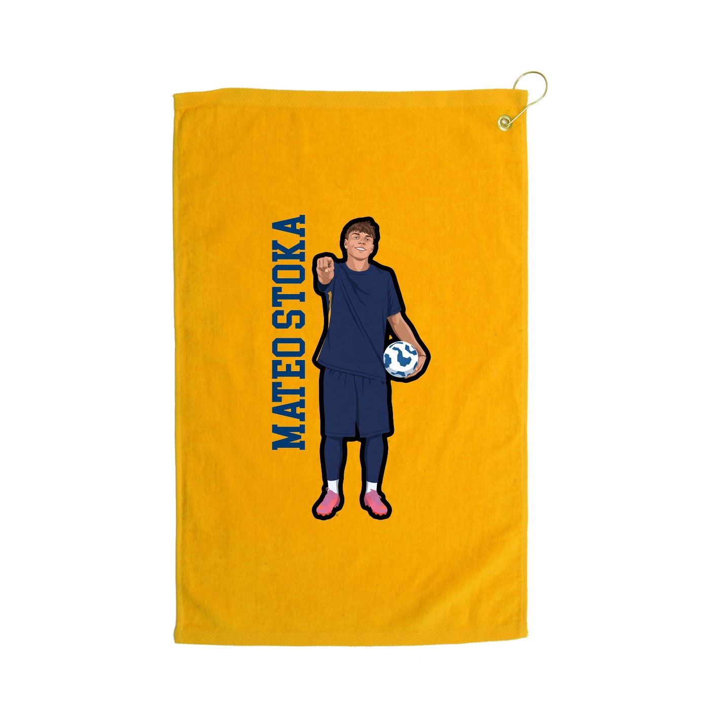 Golf Towel — Name Vertical in Gold