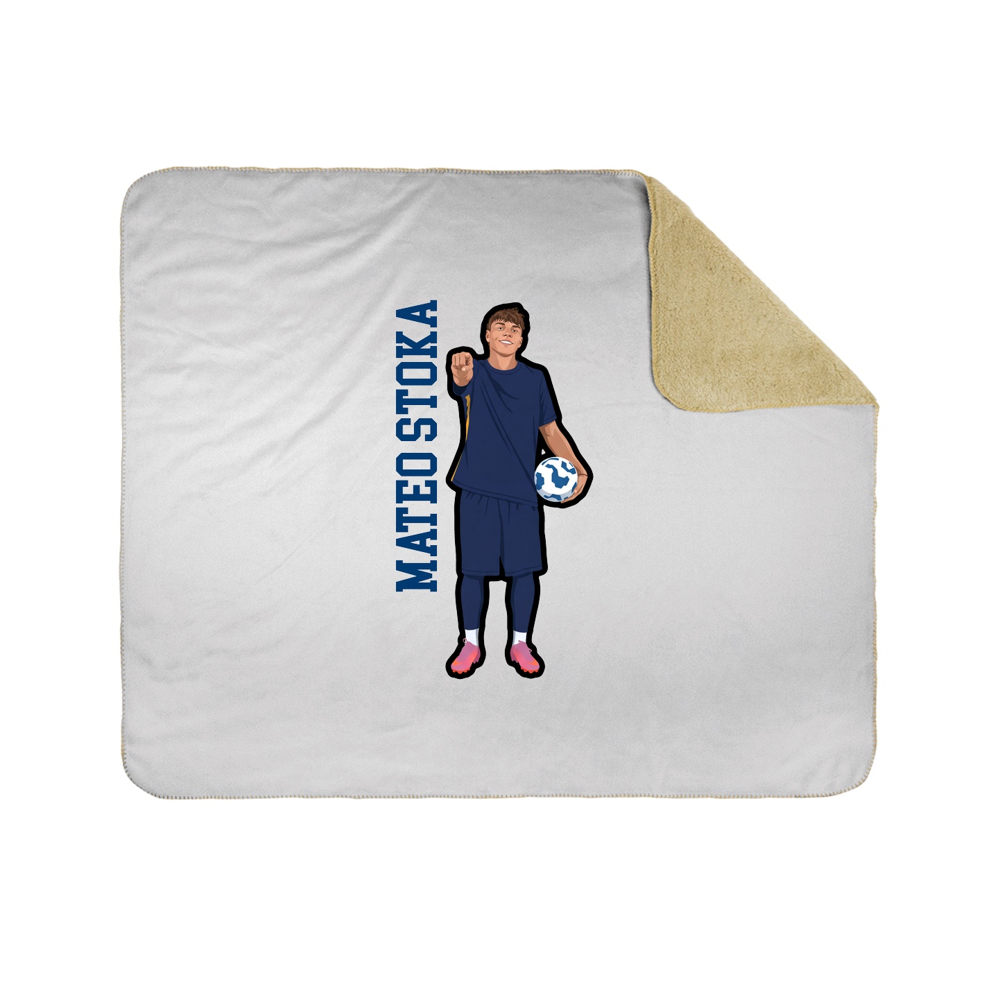 Throw Blanket — Name Vertical in White