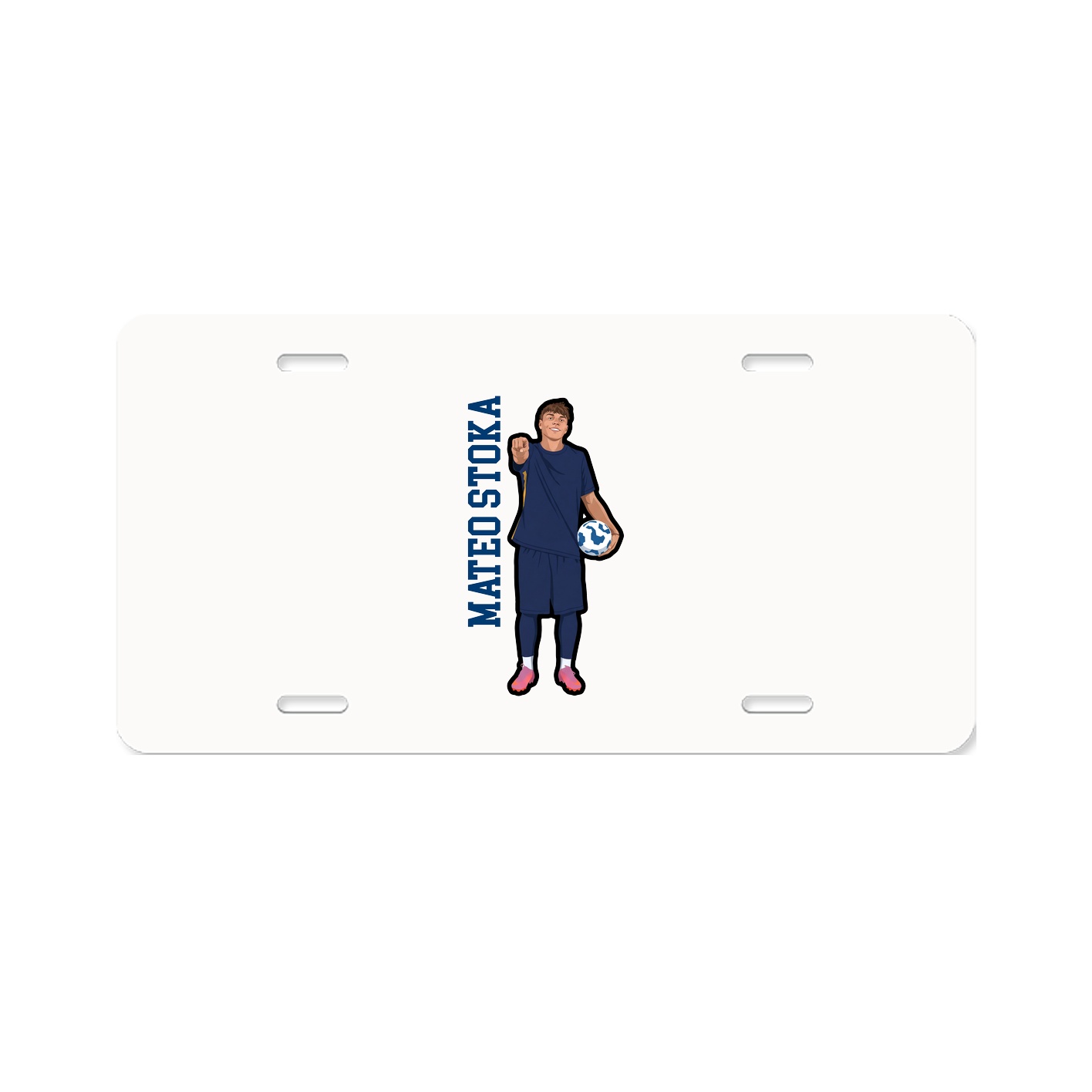 License Plate — Name Vertical in Classic