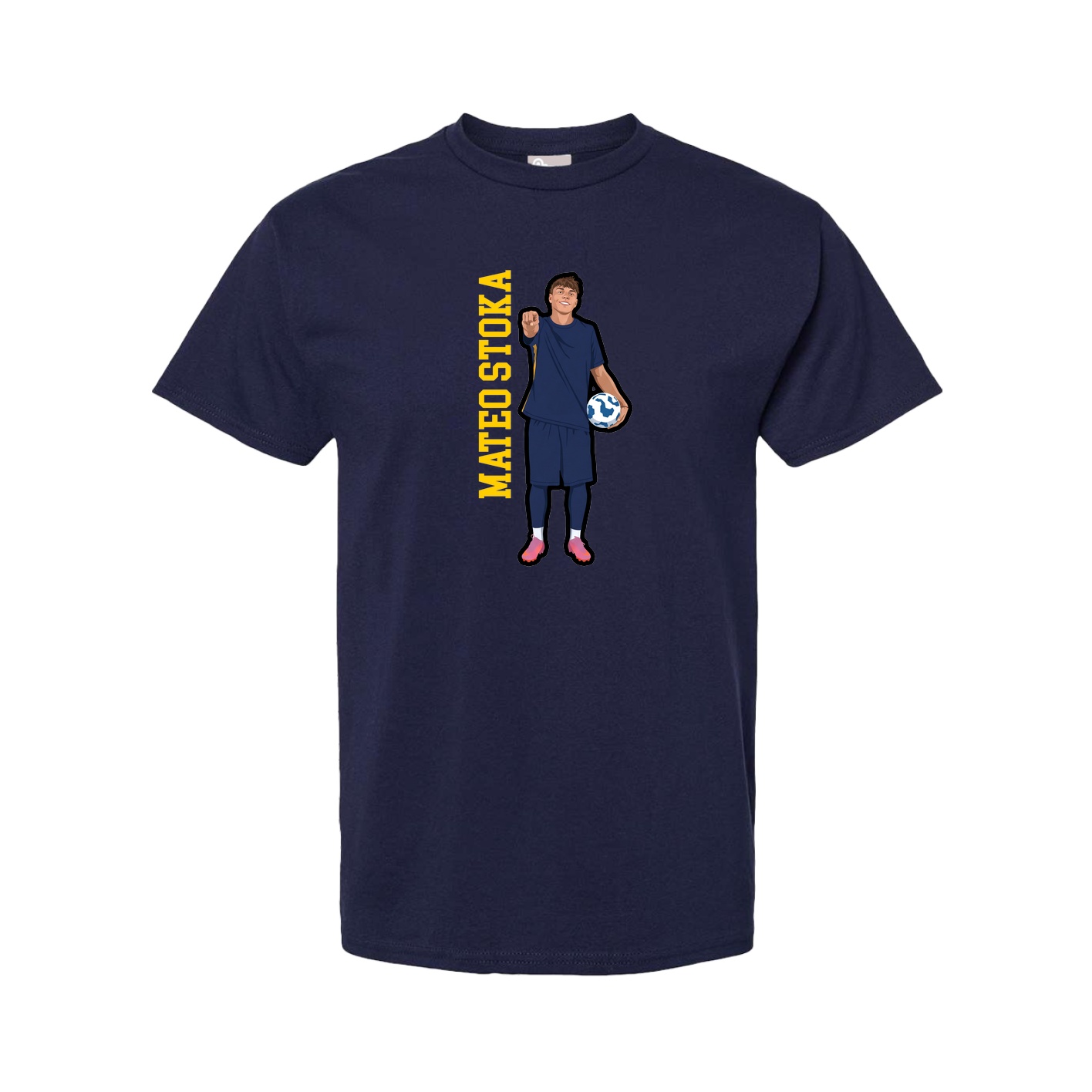 Tee — Name Vertical in Navy