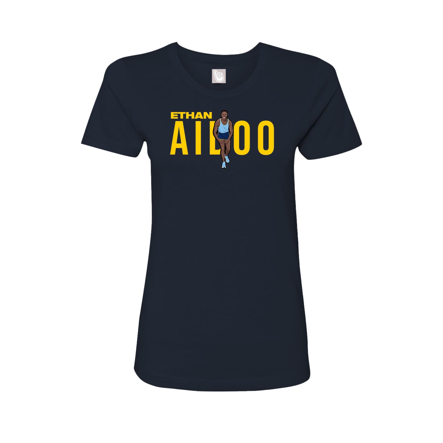 Fitted Women's Tee — Player Name in Navy