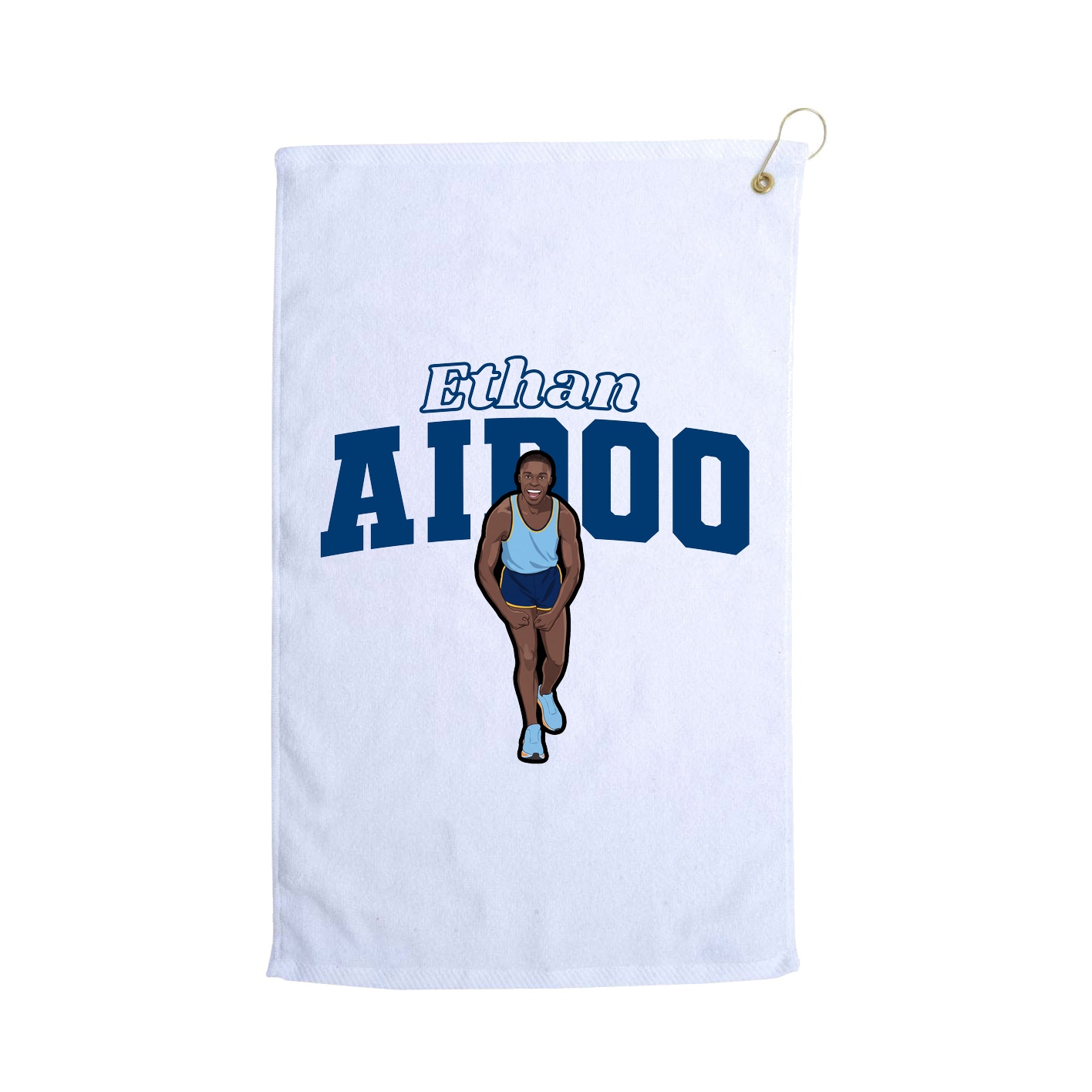 Golf Towel — Name Arch in White