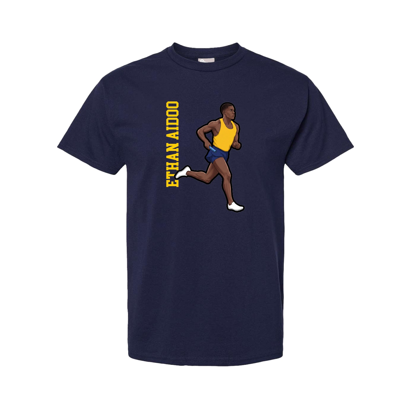 Youth Tee — Name Vertical in Navy