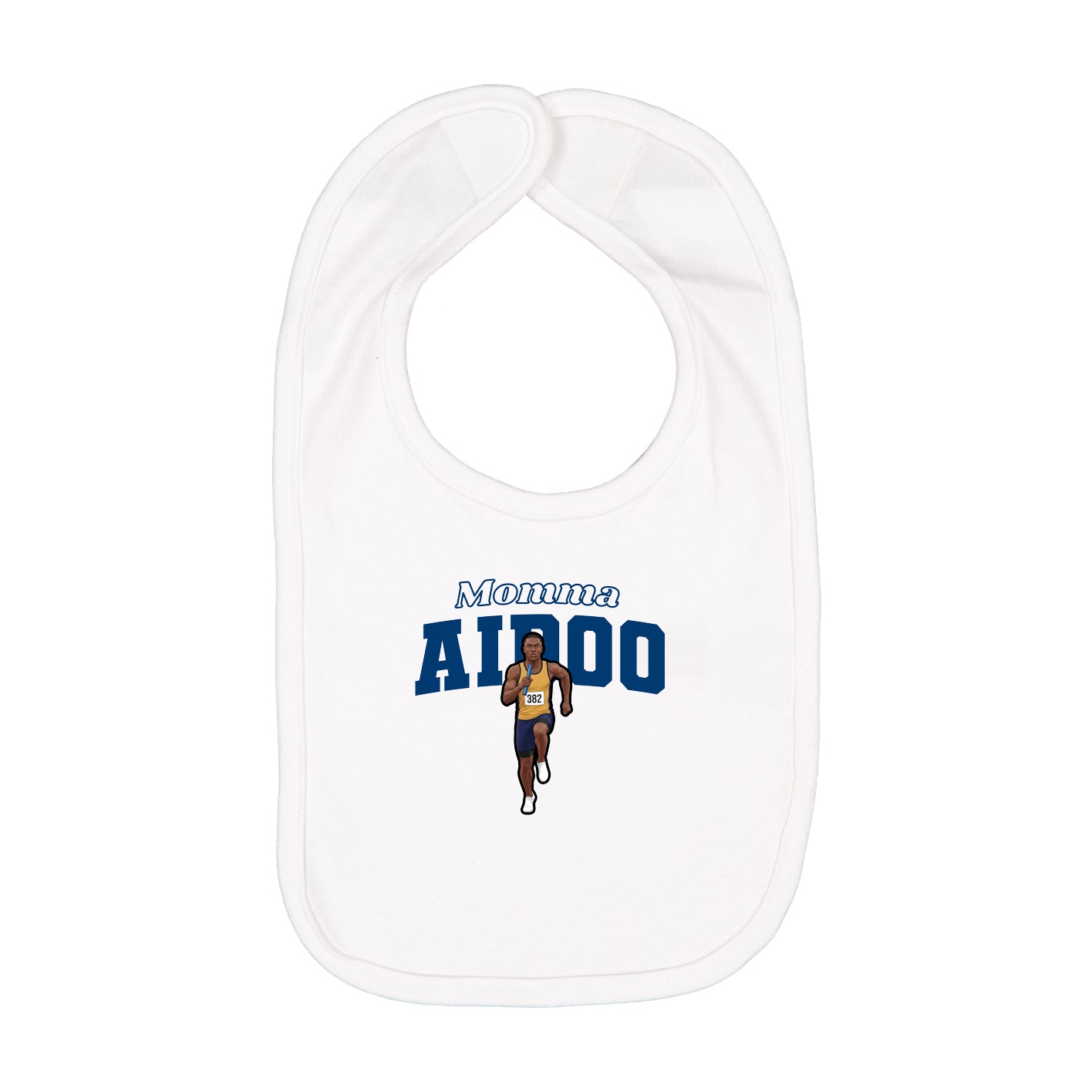 Infant Bib — Mothers Day Block in White