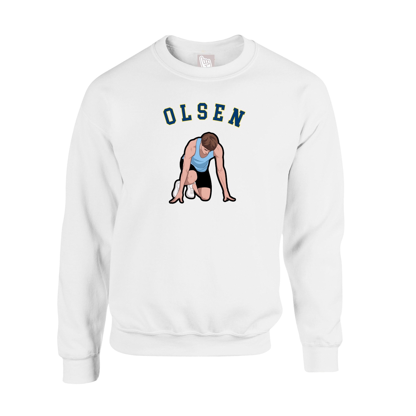 Fleece Crew — Shirsey Arch in White