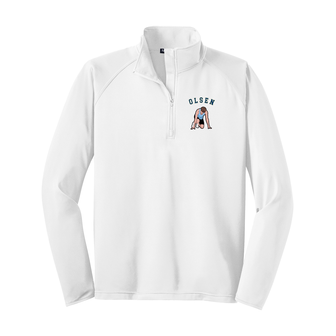 Q-Zip Pullover — Shirsey Arch in White