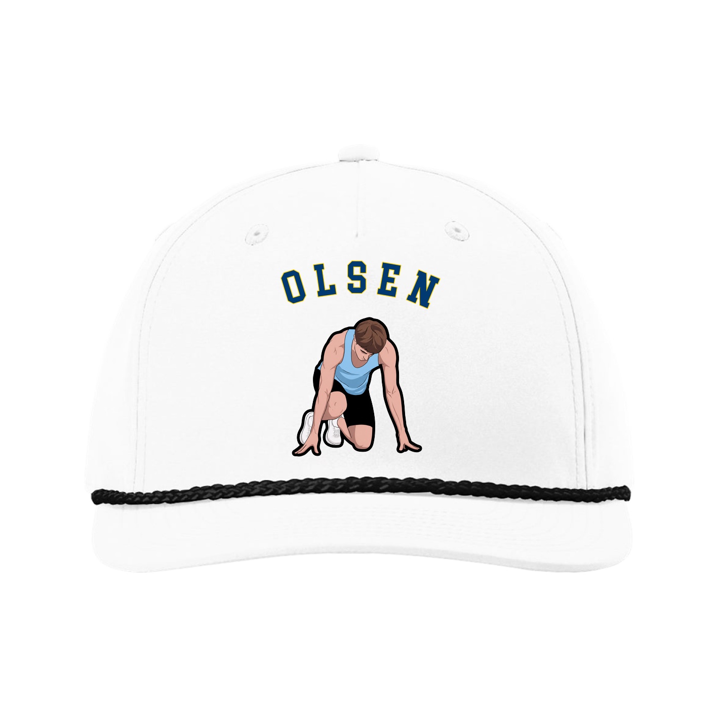 Five-Panel Classic Rope Cap — Shirsey Arch in White