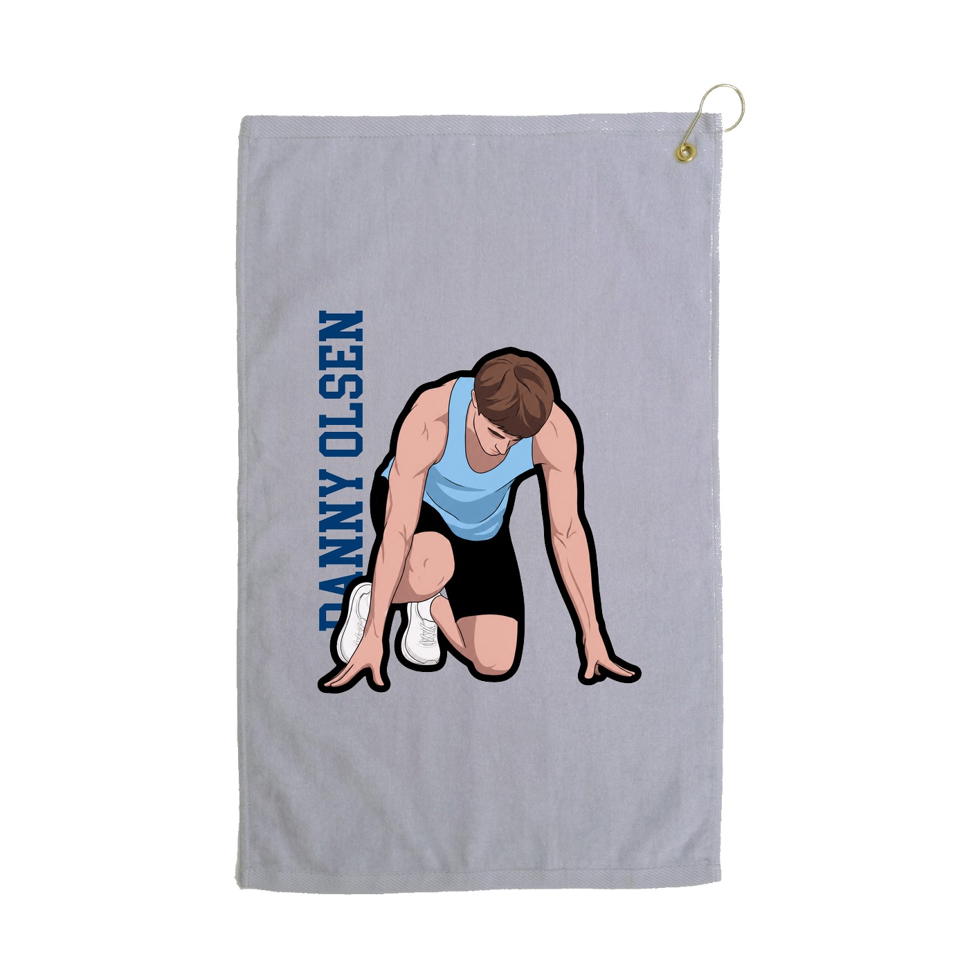 Golf Towel — Name Vertical in Grey