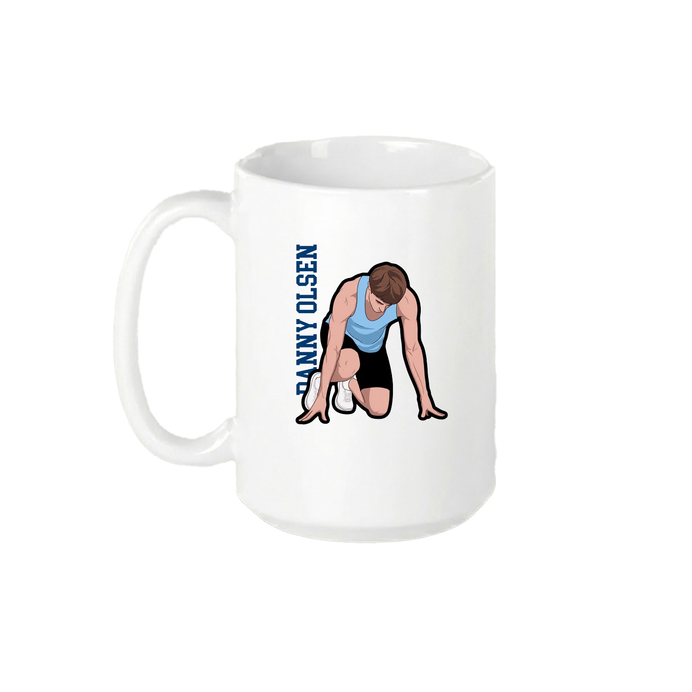 15oz Coffee Mug — Name Vertical in White