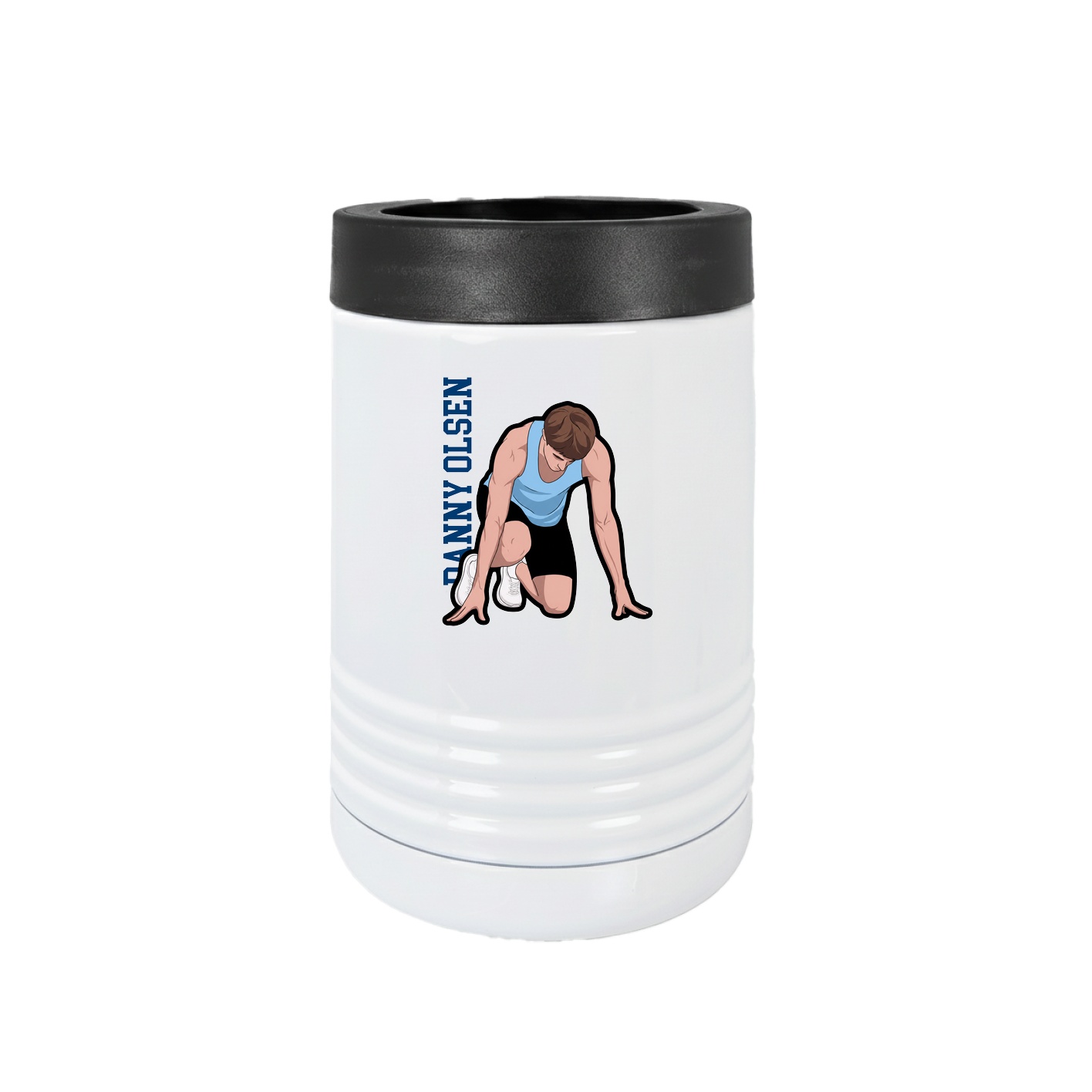 Beverage Holder — Name Vertical in White