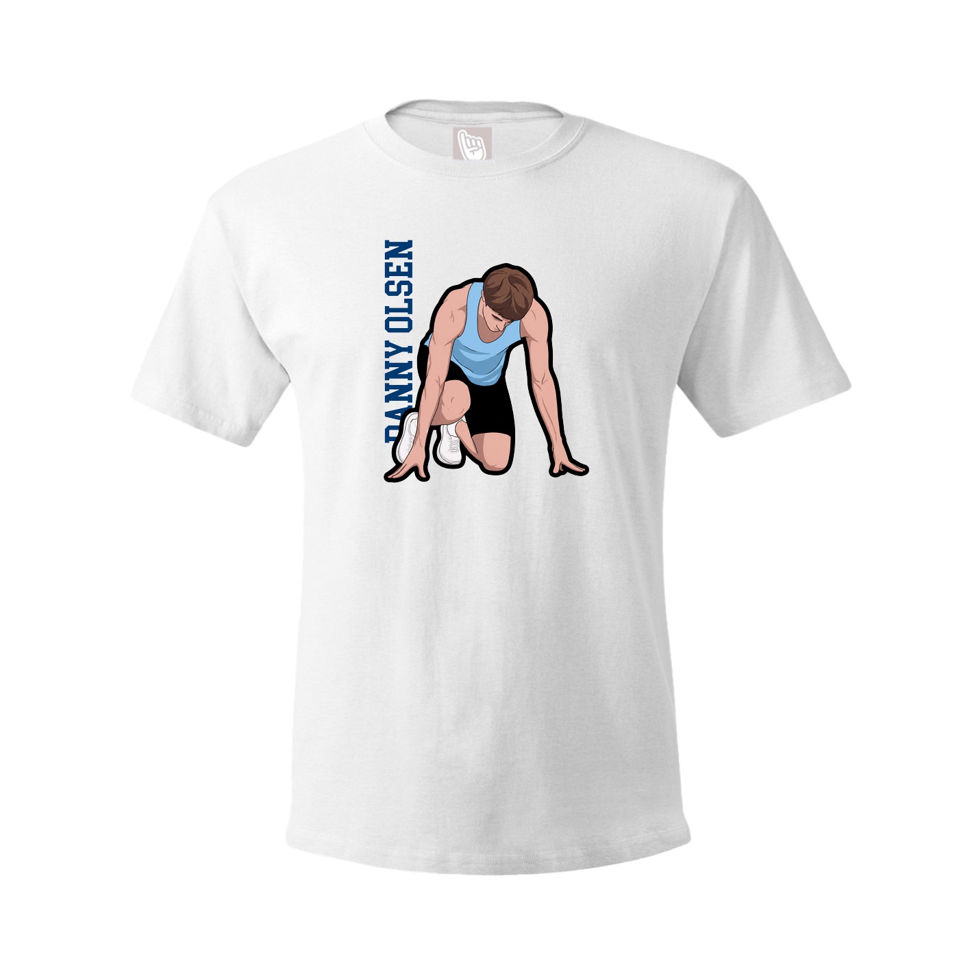Youth Tee — Name Vertical in White
