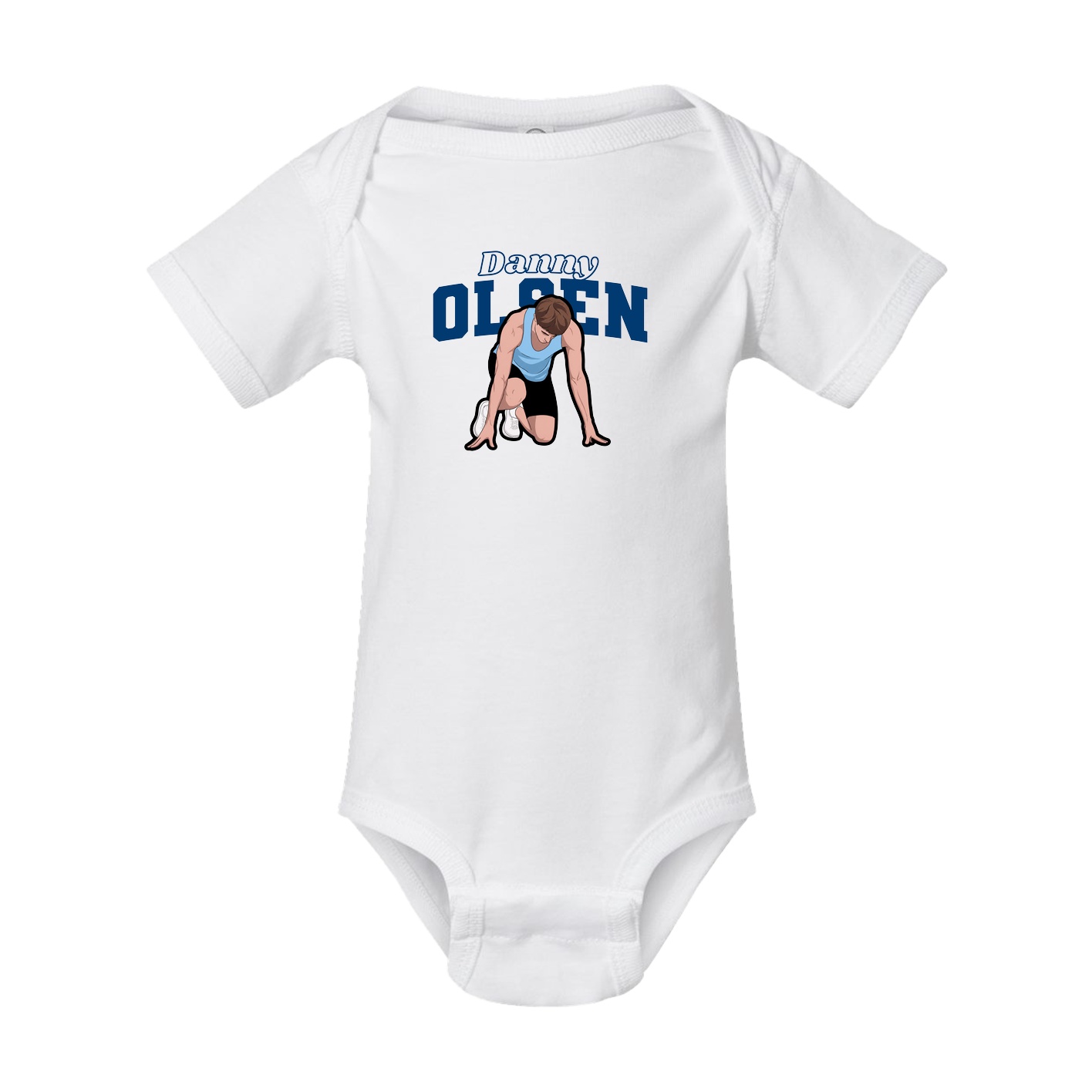 Baby Onesie — Name Arch in White