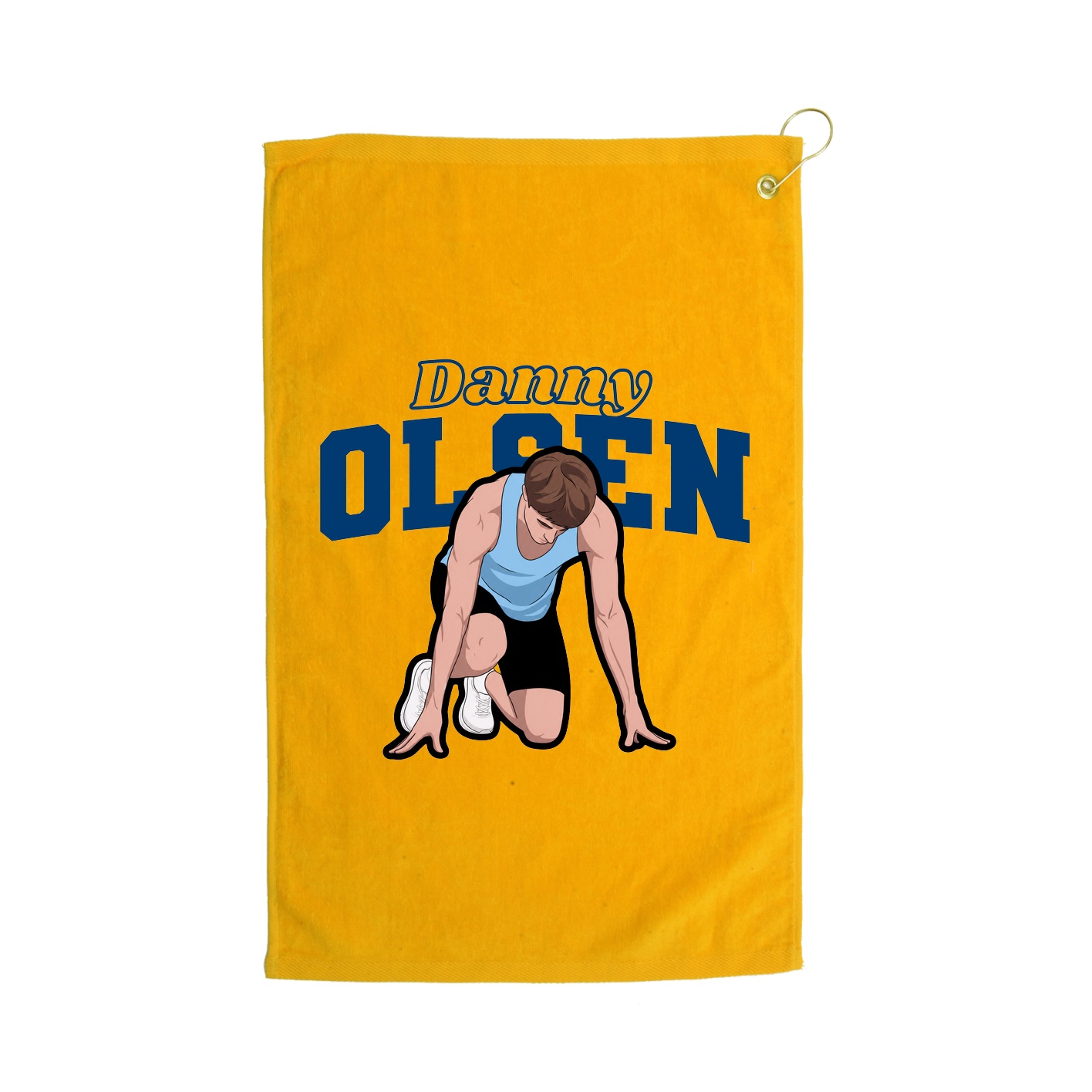 Golf Towel — Name Arch in Gold