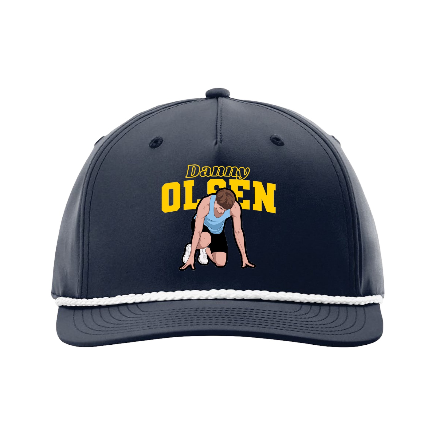 Five-Panel Classic Rope Cap — Name Arch in Navy