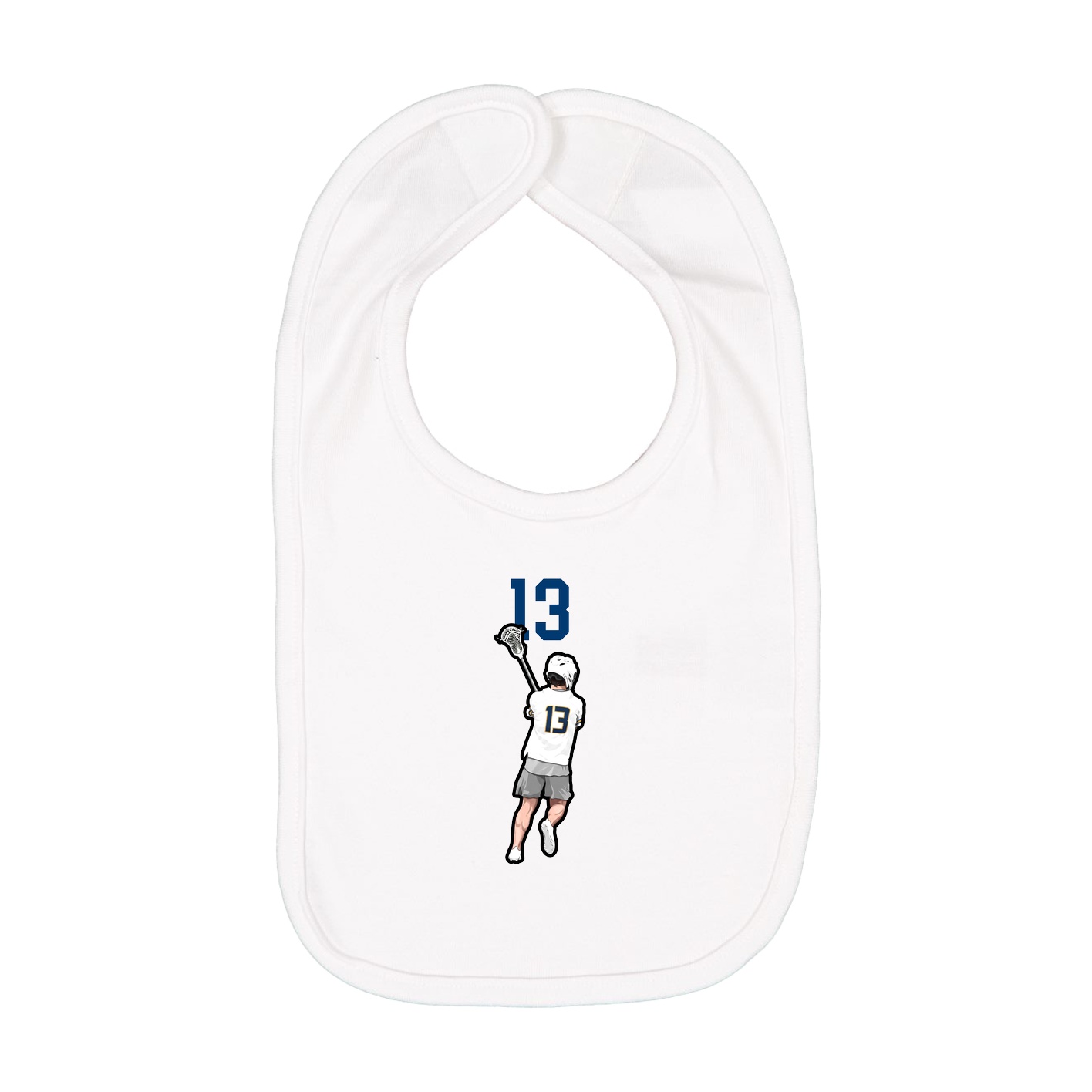 Infant Bib — Number Top in White