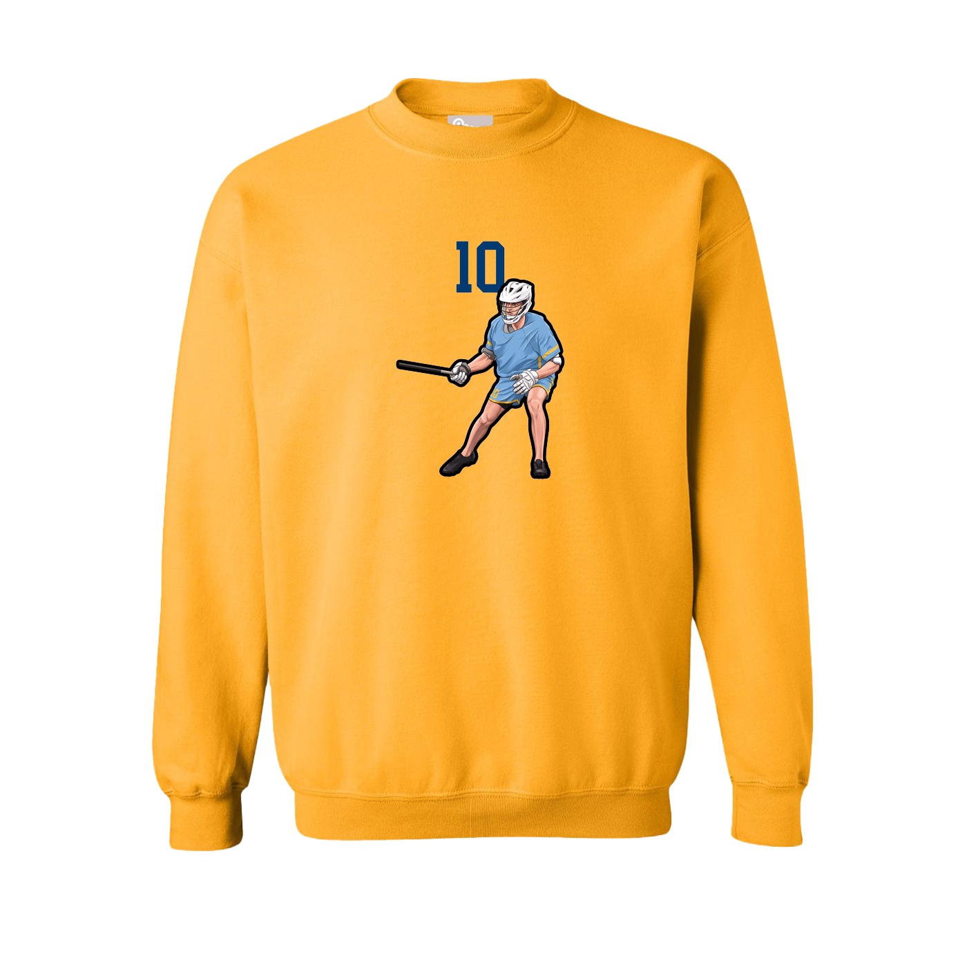Fleece Crew — Number Top in Gold