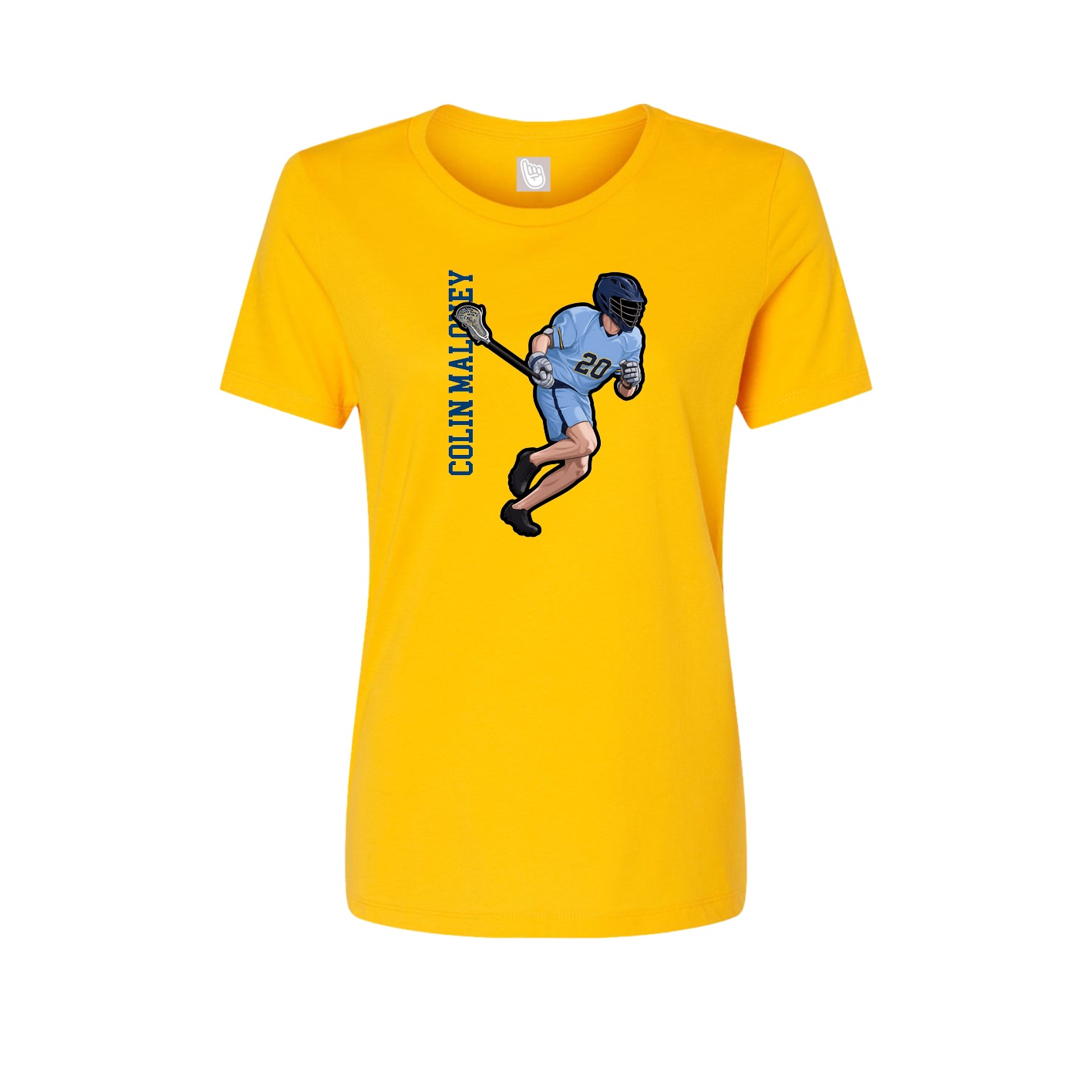 Fitted Women's Tee — Name Vertical in Gold