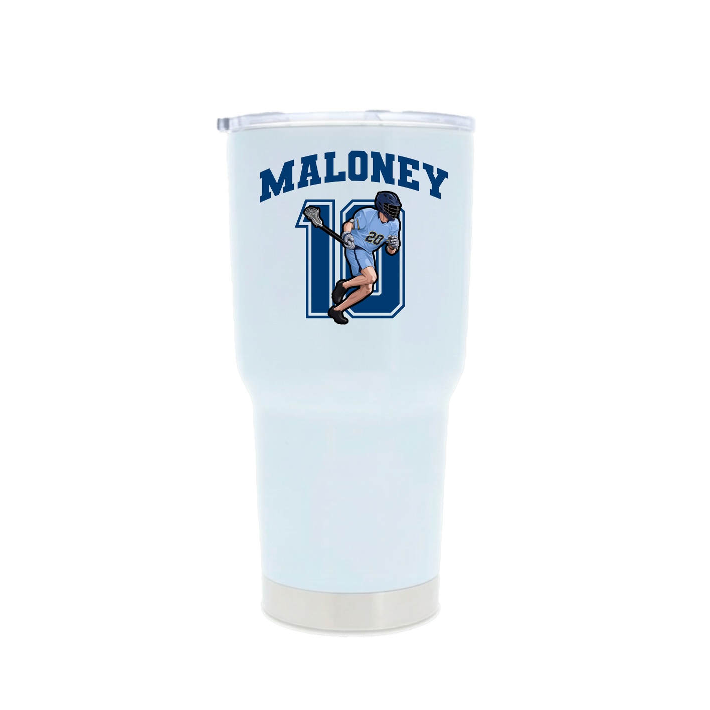 30oz Stainless Steel Tumbler — Number in White