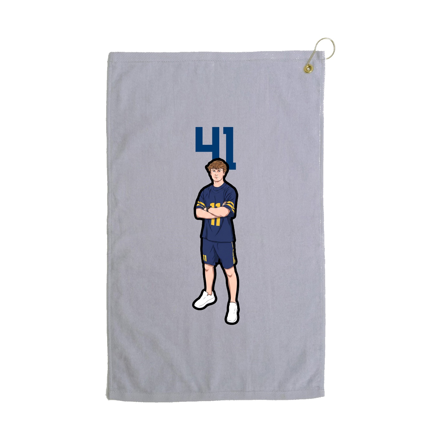 Golf Towel — Number Top in Grey