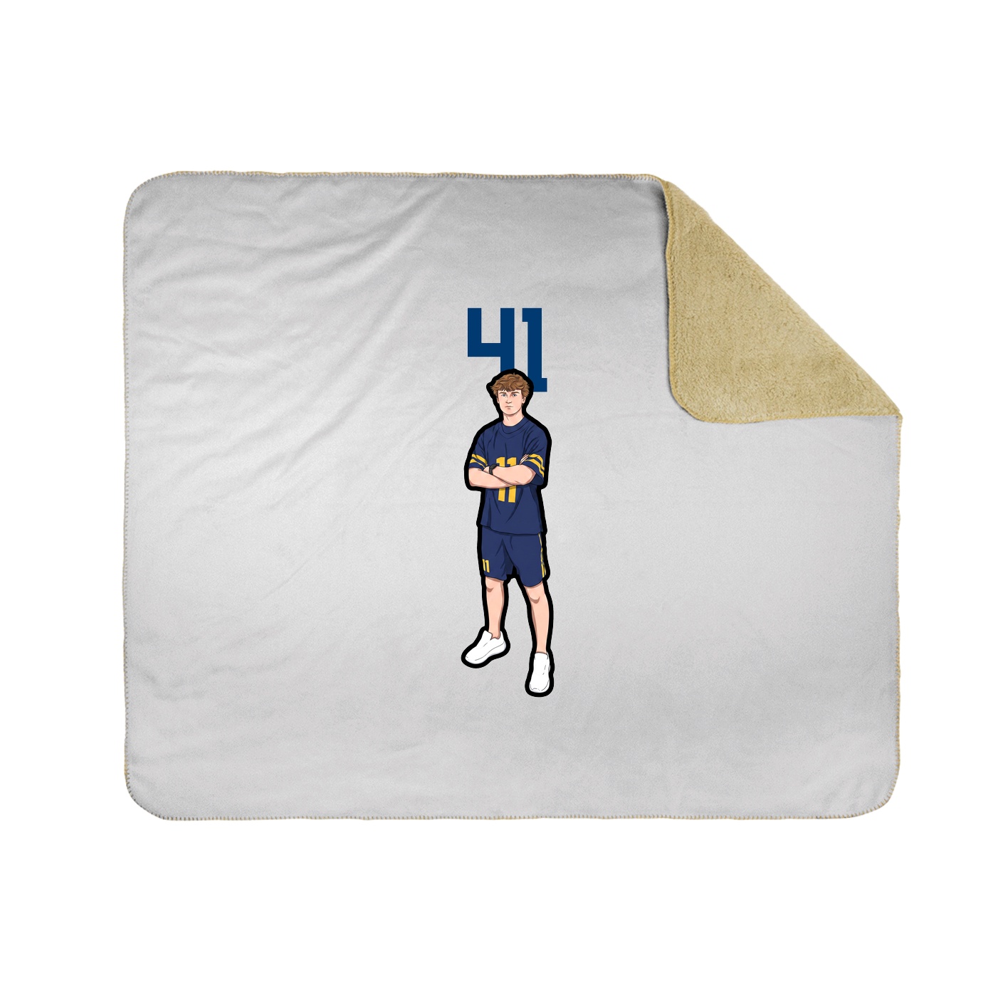 Throw Blanket — Number Top in White