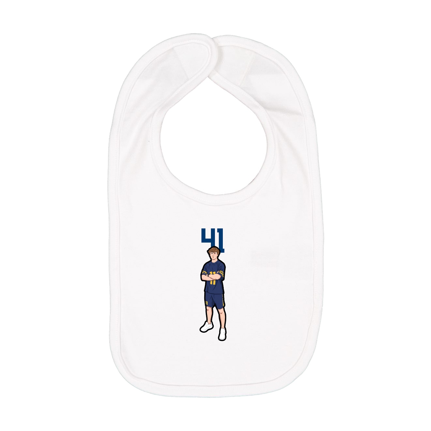 Infant Bib — Number Top in White