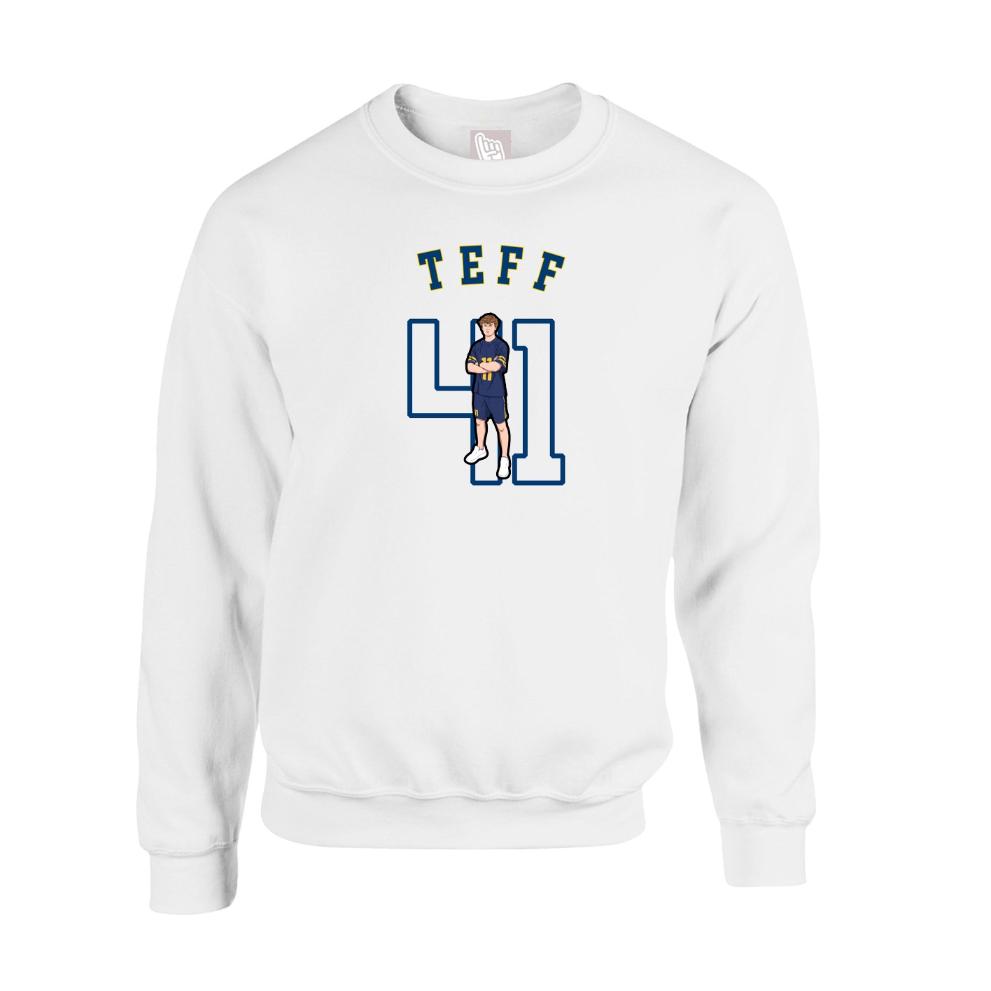 Fleece Crew — Shirsey Arch in White